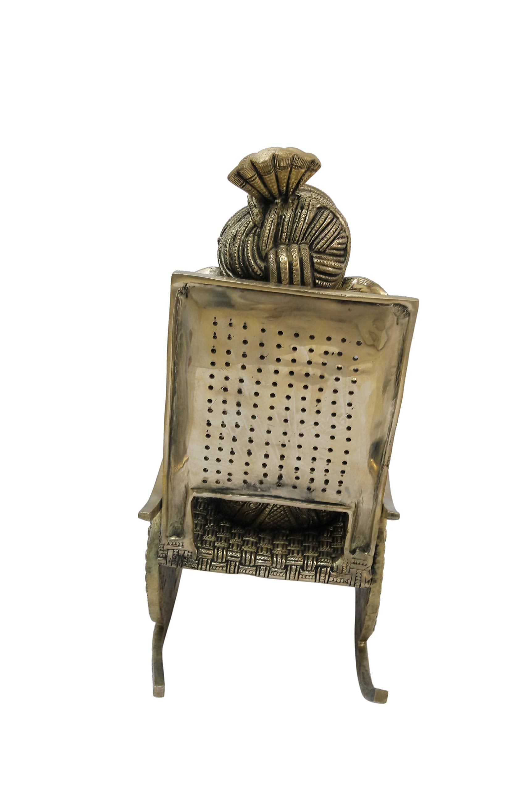 Kalarambh Brass Pan Ganesha/Ganesh/Ganpati Idol Murti Statue For Home Pooja Puja Mandir Decor Collectible Handicraft Art, Yellow