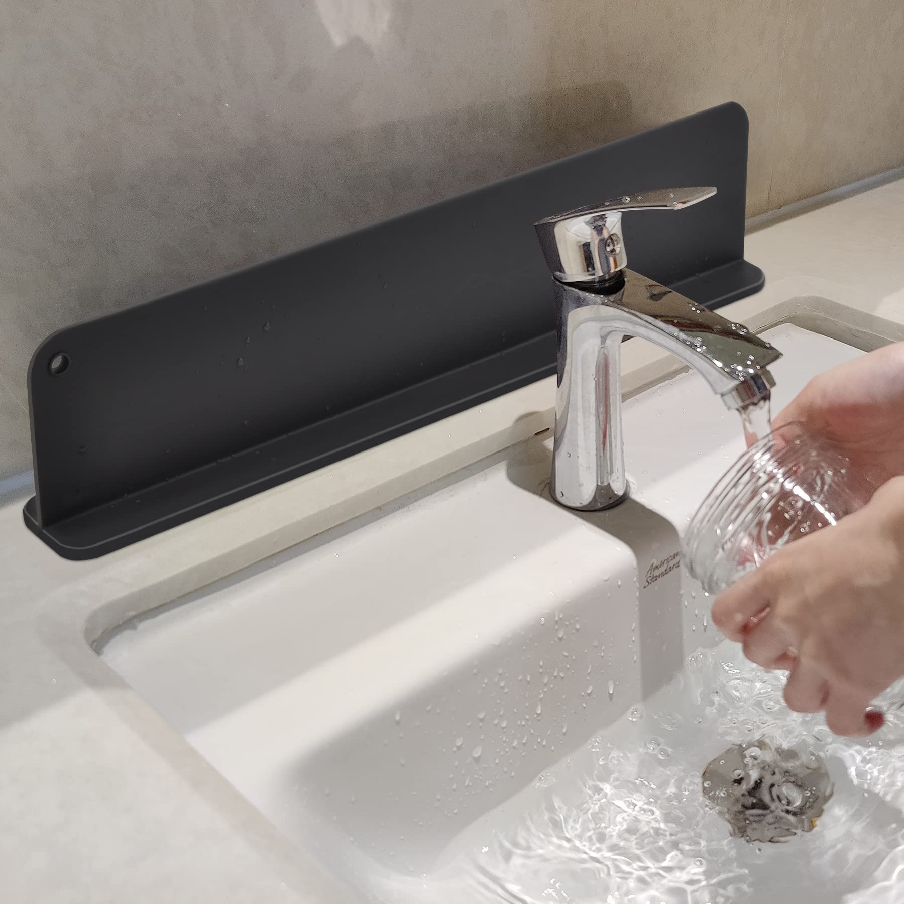 Silicone Sink Splash Guard, Sink Splash Guard With Suction Cup, Kitchen Sink Splash Guard That Can Be Placed Behind The Sink, Si