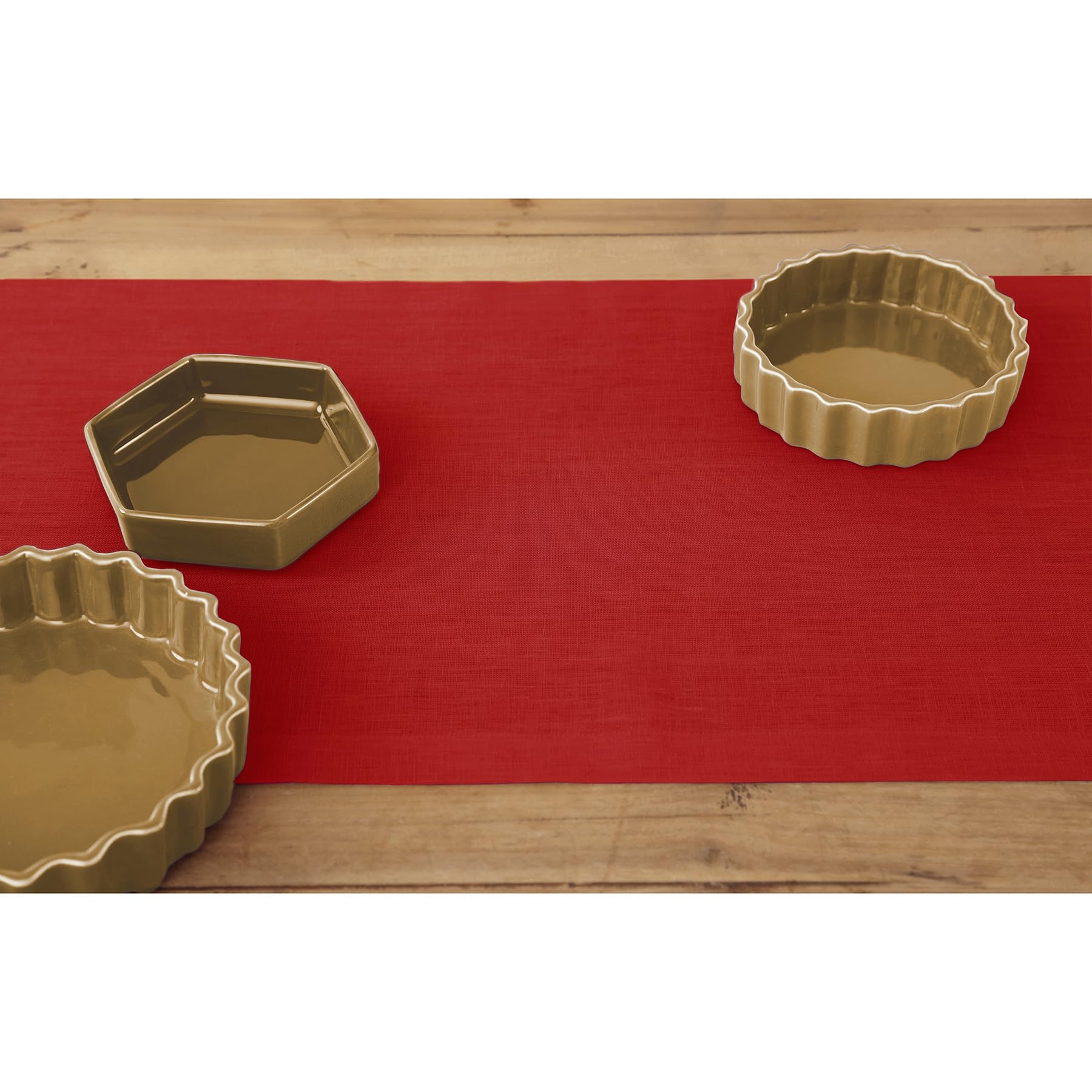 Solino Home Linen Table Runner 72 Inches Long - 100% Pure Linen Red Christmas Table Runner 14 X 72 Inch - Machine Washable Dinin
