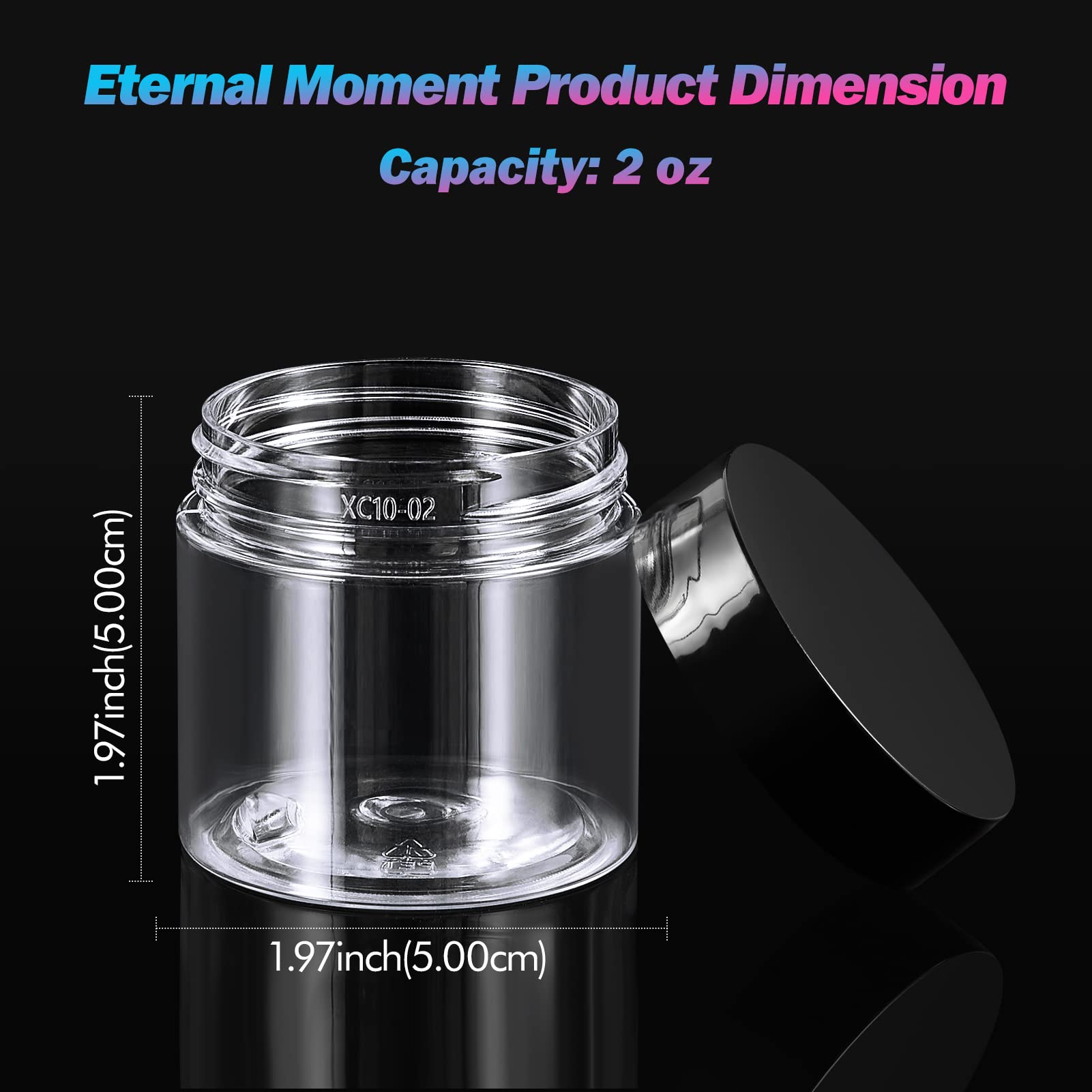 36 Pack 2 Oz Plastic Jars Round Clear Cosmetic Container Jars With Lids, Eternal Moment Plastic Slime Jars For Lotion, Cream, Oi