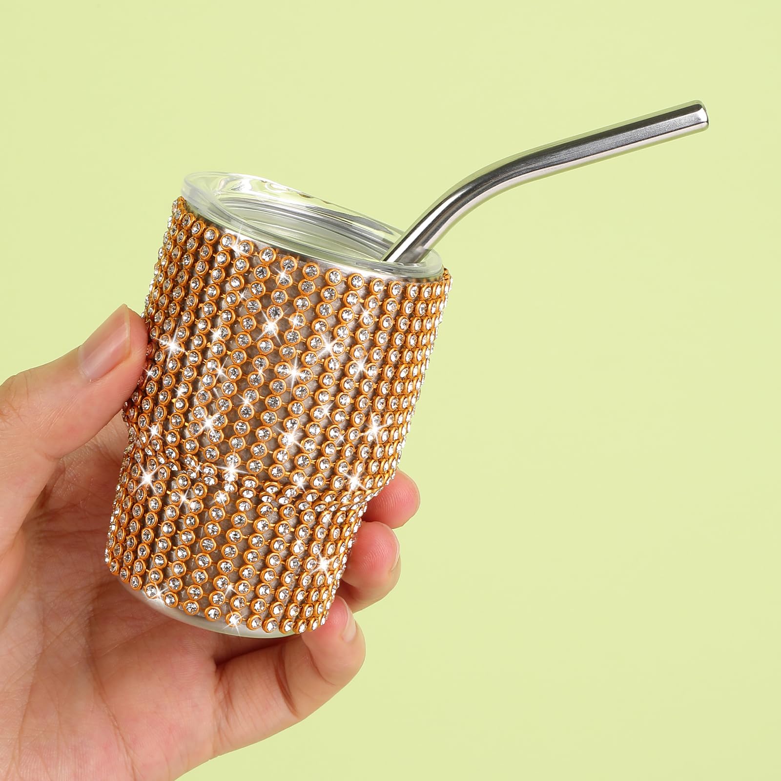 Instome Bling Mini Tumbler Shot Glass,3Oz Shot Glass Tumbler,Diamond Tumbler Shot Glass With Straw,Glitter Small Shot Glass Tumb