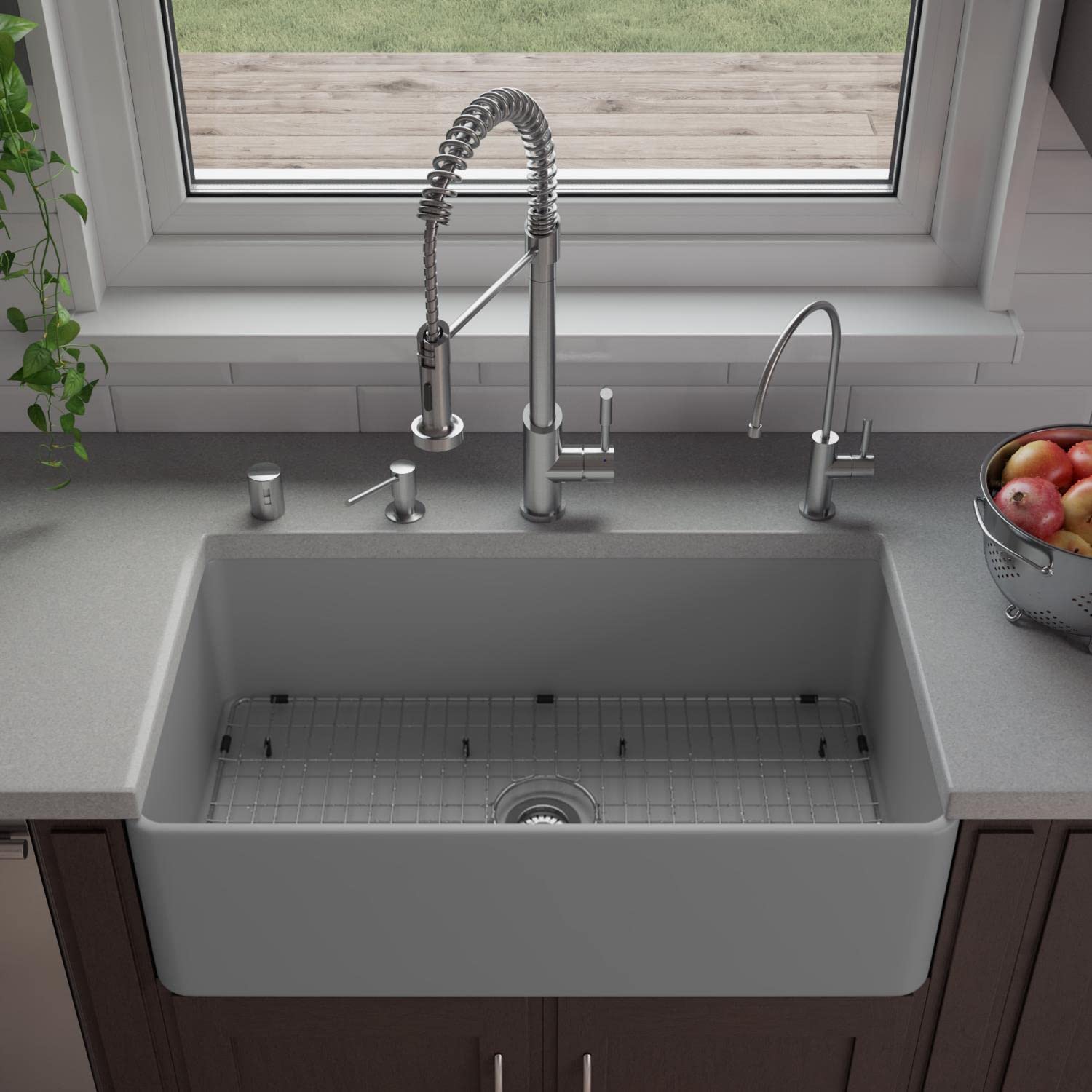 Alfi Brand Abf3318S-Gm Kitchen Sink, Grey Matte