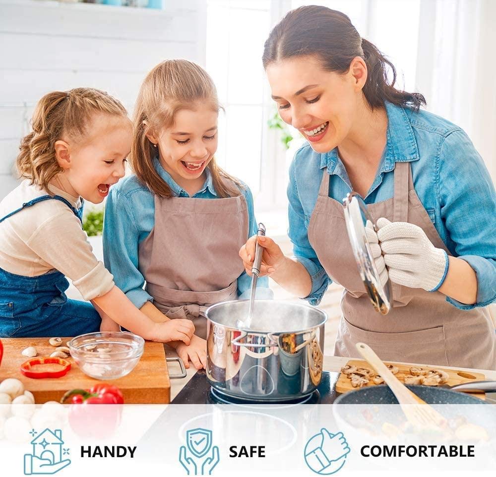 Killer's Instinct Outdoors Heat Resistant Oven Gloves with Fingers, Cotton, White, 1 Pair