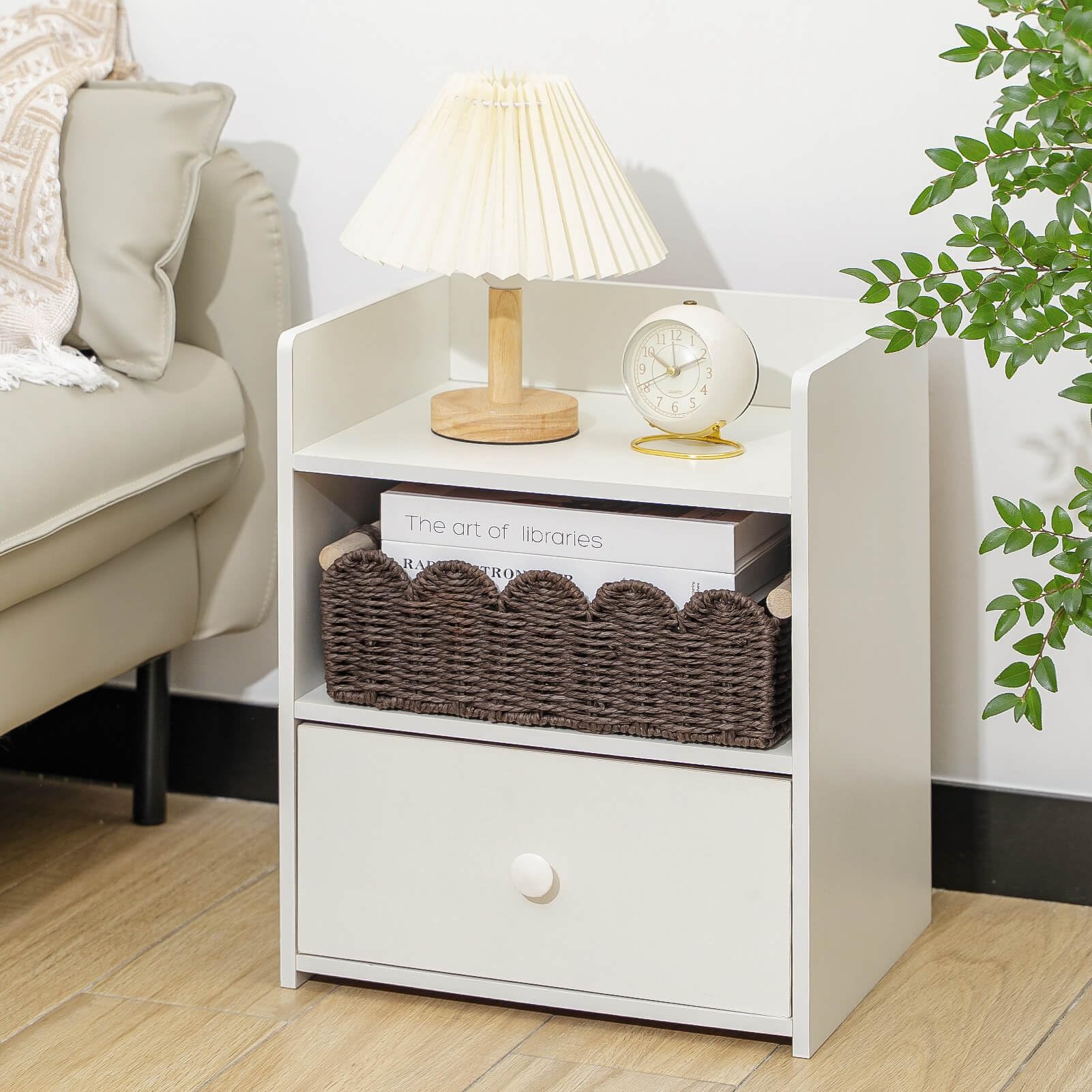 CubesLand Paper Rope Scalloped Edge Shelves Storage Basket, Woven Toilet Paper Baskets for Over Toilet Storage Shelf, Ending Tab