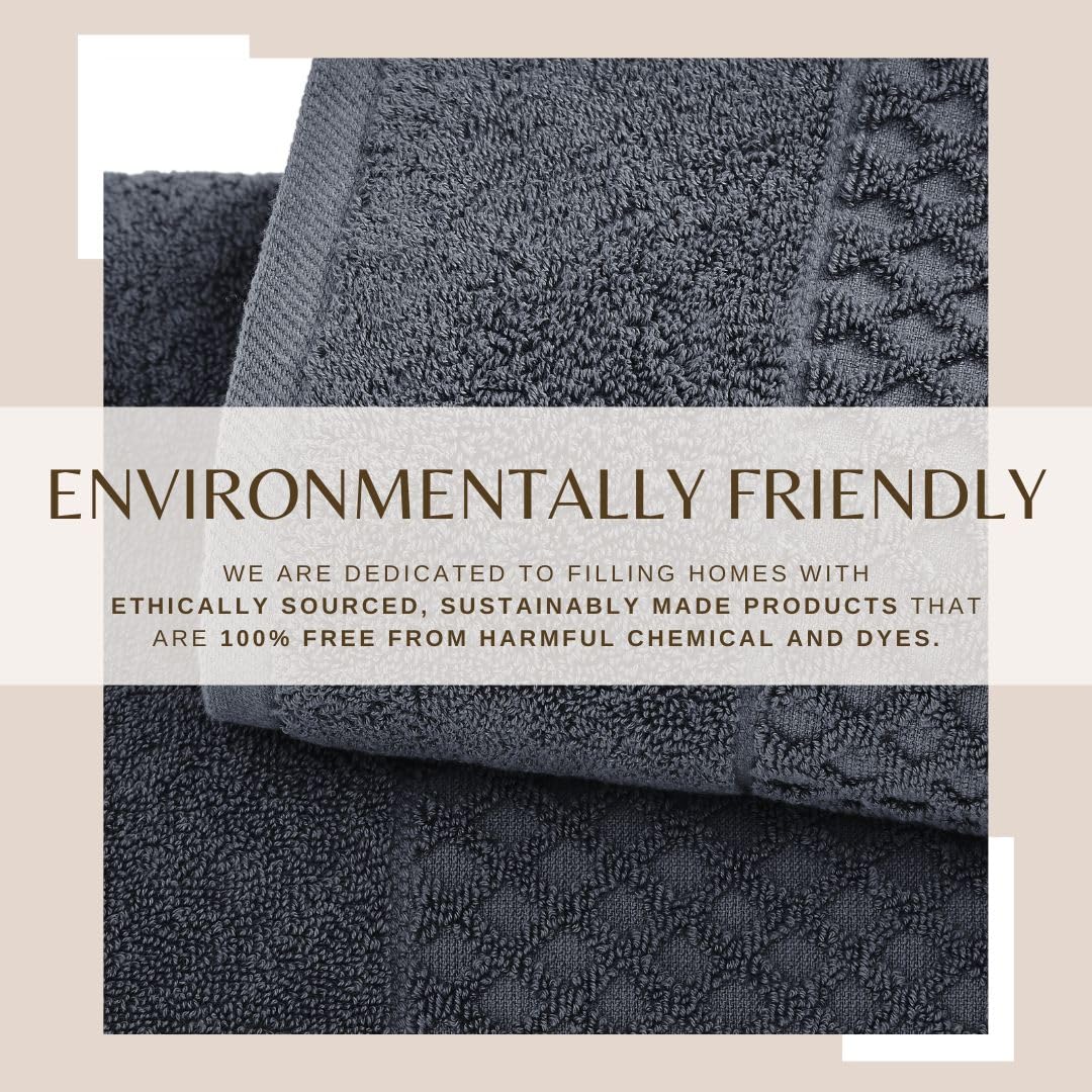Great Bay Home Navy Bath Towels - 100% Cotton 4 Pack 54X27 Bath Towel Set - Absorbent, Durable, Quick-Dry Towels For Bathroom -