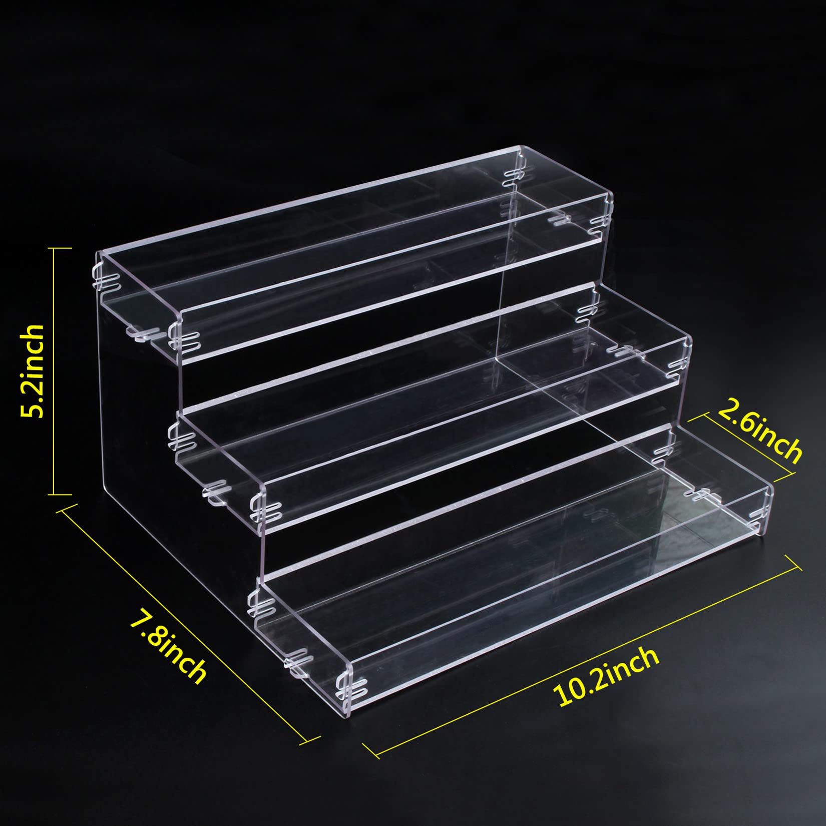 ELEGANTLIFE Spice Rack,No Tool Needed & No Pungent Acrylic Glue Self-derived Snap On Assembly Spice Shelf Pantry Kitchen Cabinet