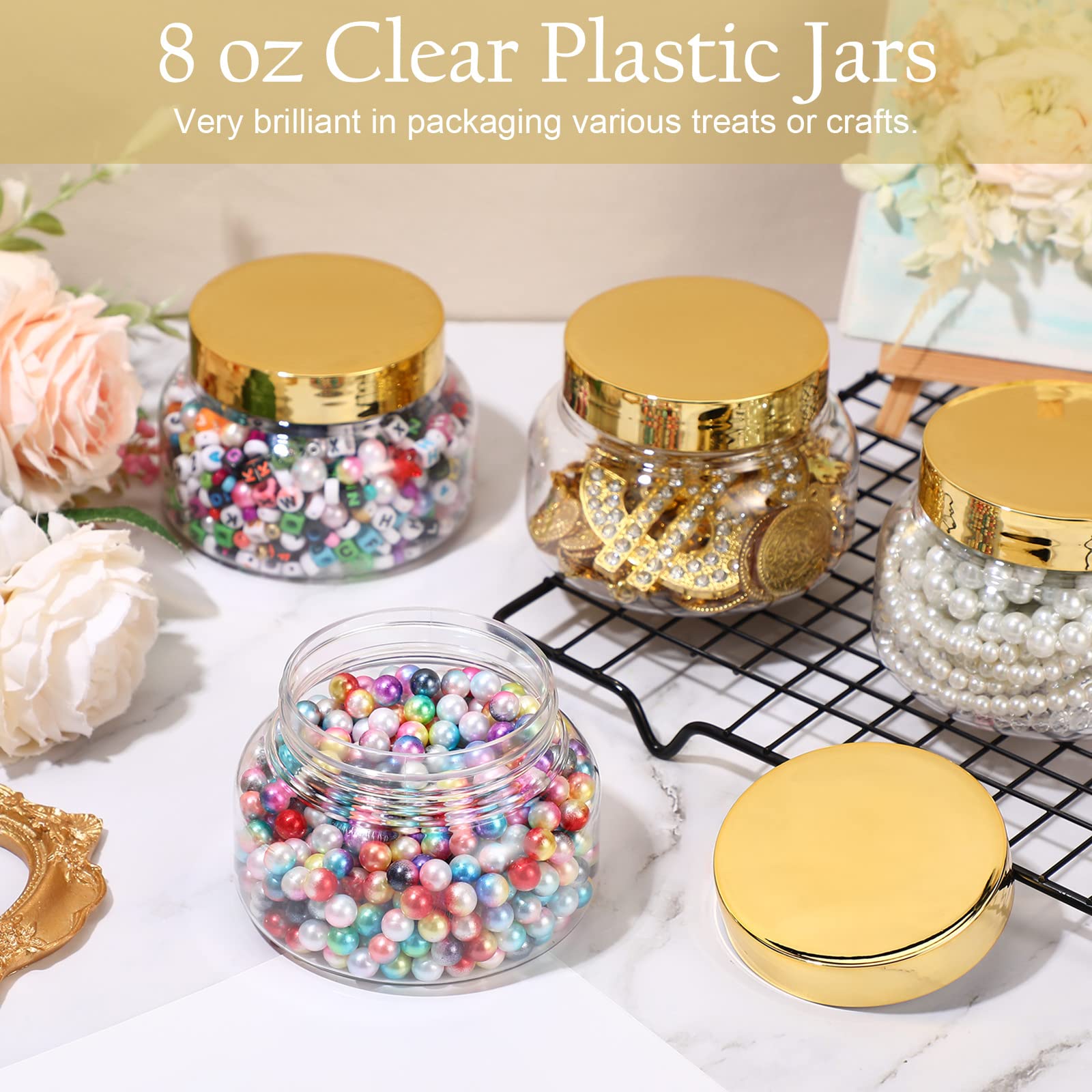 Mumufy Clear Plastic Jars With Lids Round Plastic Containers Empty Travel Containers For Creams Refillable Cosmetic Jars Contain