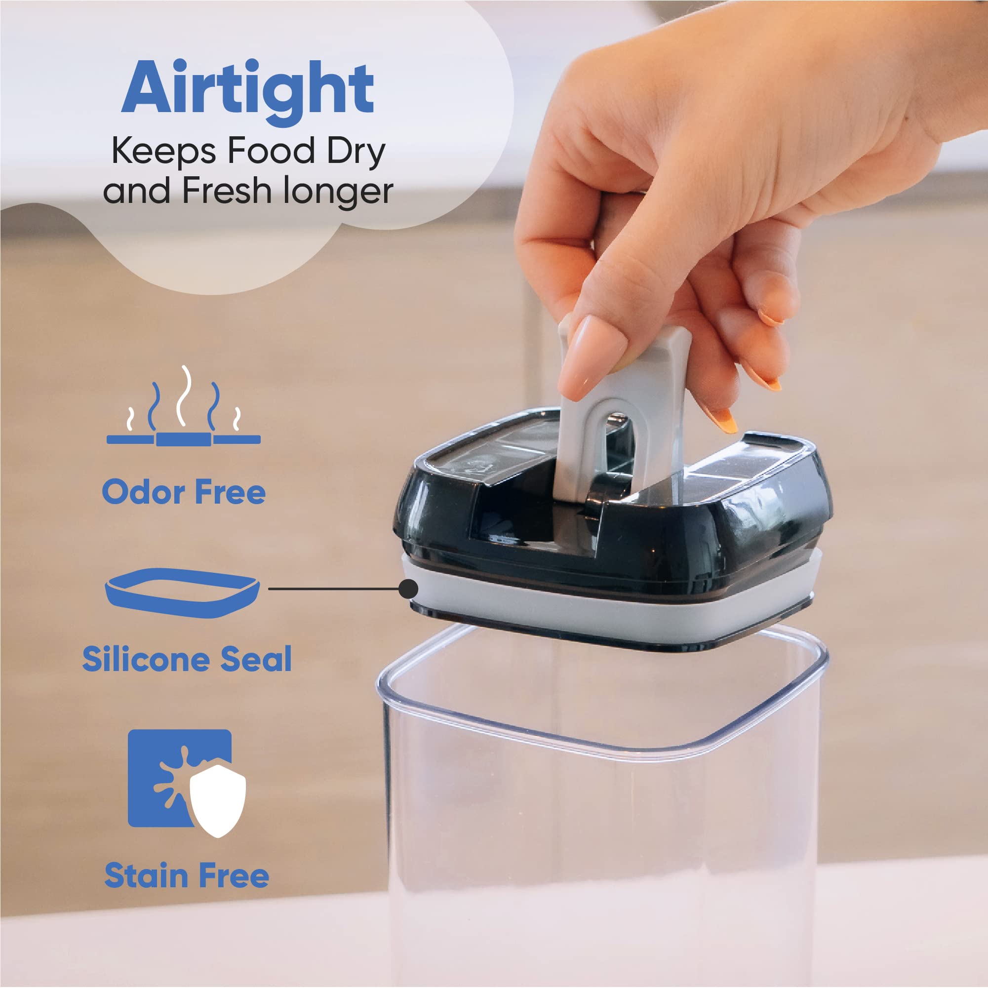 Chef'S Path - Set Of 7 Airtight Food Storage Containers For Kitchen Storage - Clear Plastic - Durable Strong Lids - Labels And C