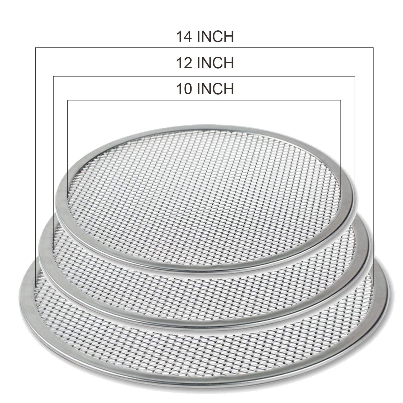 Pizza Screen, 3Pcs Aluminum Alloy Seamless Pizza Screen Non Stick Mesh Net Baking Tray Cookware Kitchen Tool For Oven, Bbq 10 In