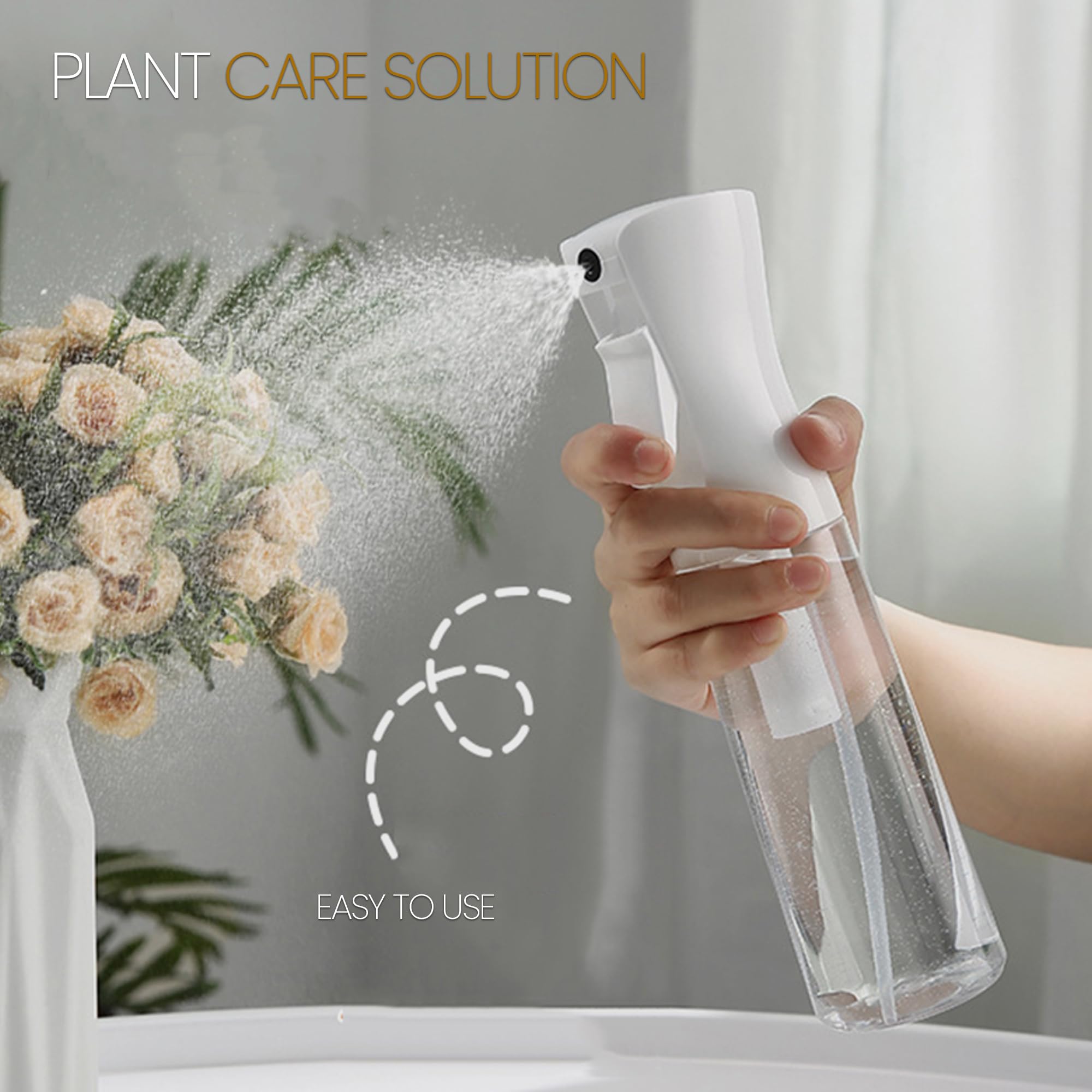 Fze Continuous Spray Bottles 2 Pack 300Ml With Ultra Fine Mist For Hair Spraying, Watering Plants, Durable Solution And Your Go-