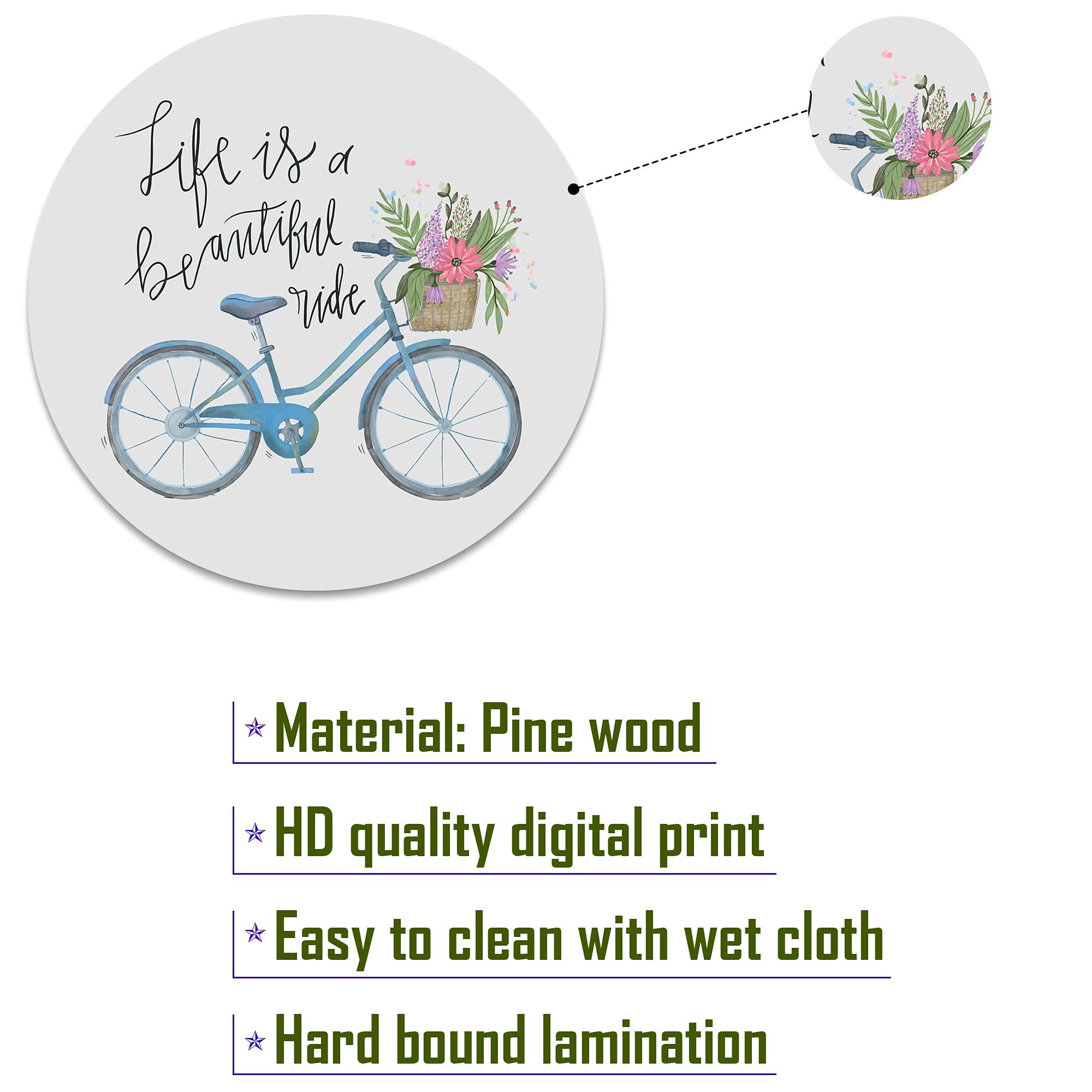 RAG28 Wooden Wall Decor Set of 11 (SPW1) Multicolour