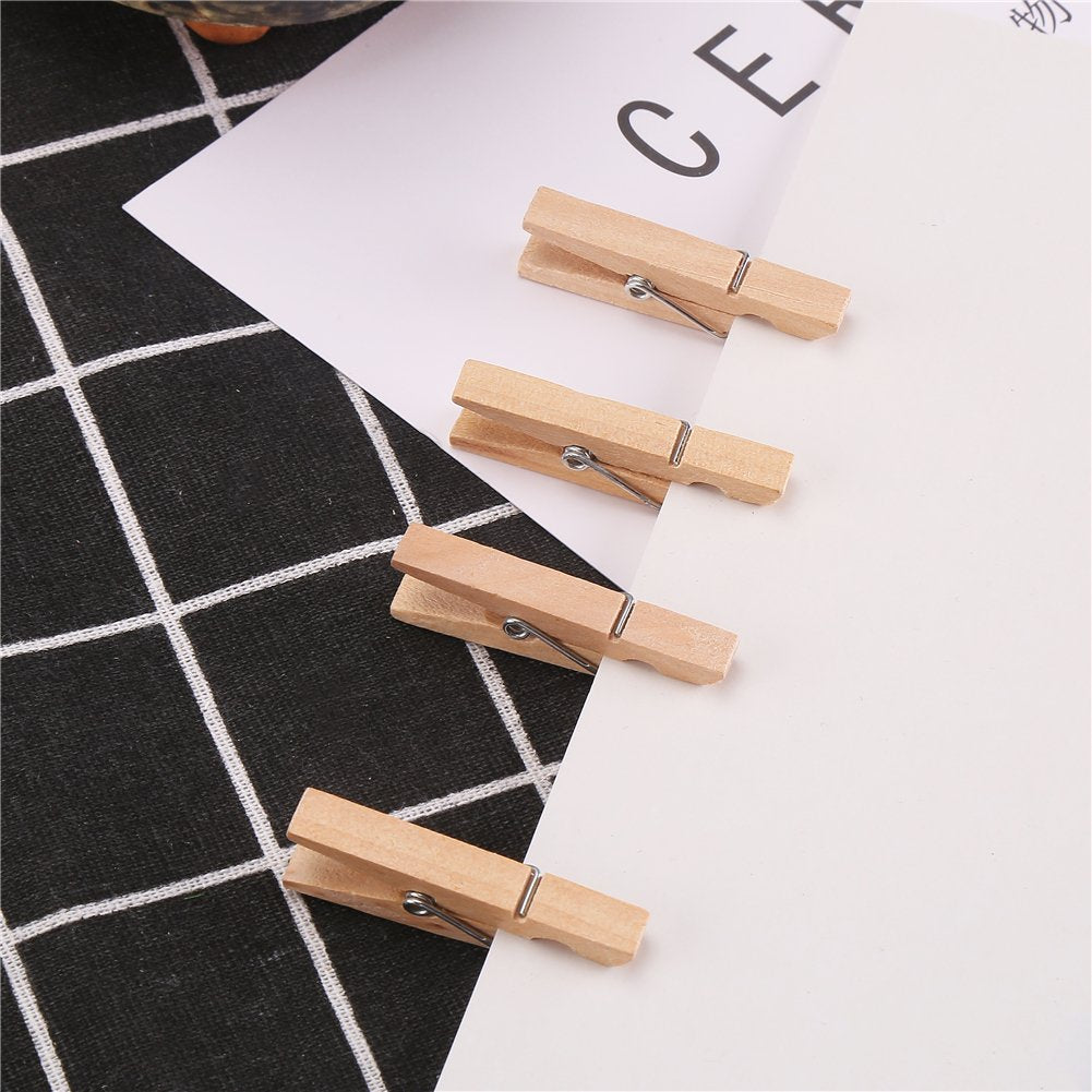 DECORA 45mm Sturdy Heavy-Duty Wooden Clothespins for Photo Clips Scrap Booking Crafts Gift Wrapping 100 Pieces