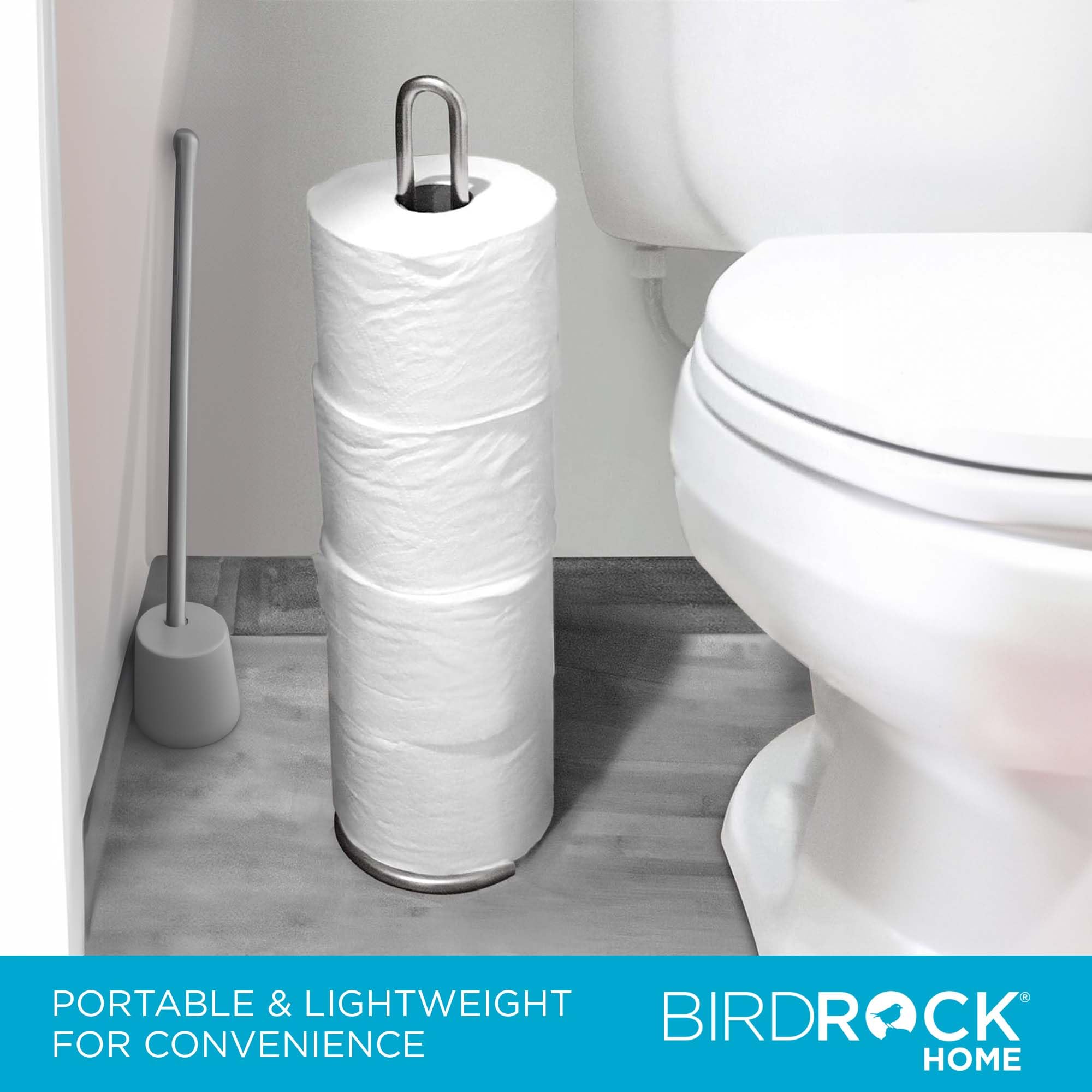 Internet'S Best Stainless Steel Toilet Paper Holder Reserve - Modern Vertical Stand Tissue Dispenser - Brushed Stainless Steel R