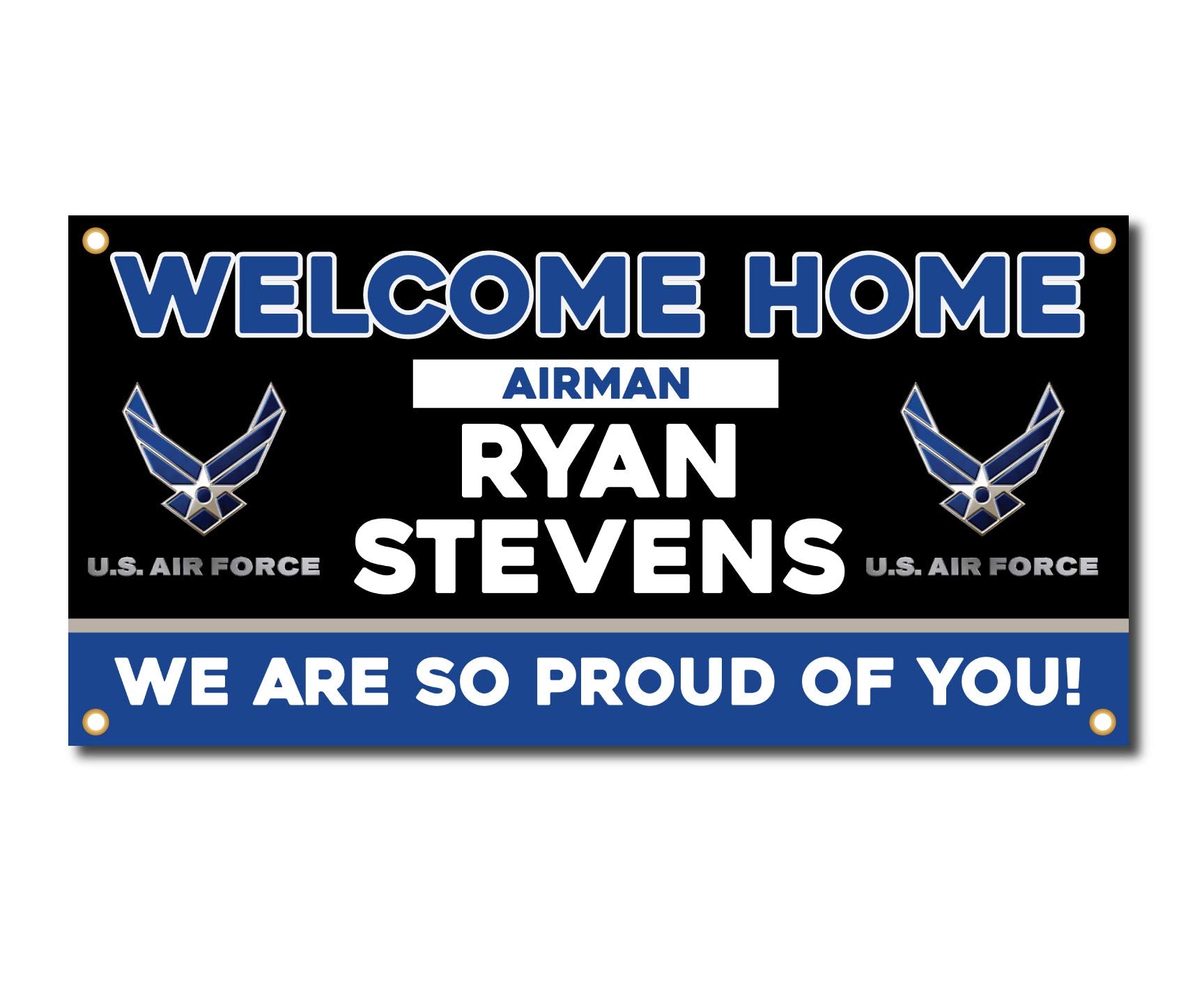 Milweb1 - Welcome Home U.S. Air Force/United States Usaf Customizable - Vinyl Banner, Sign, Print, Poster (2'X4')