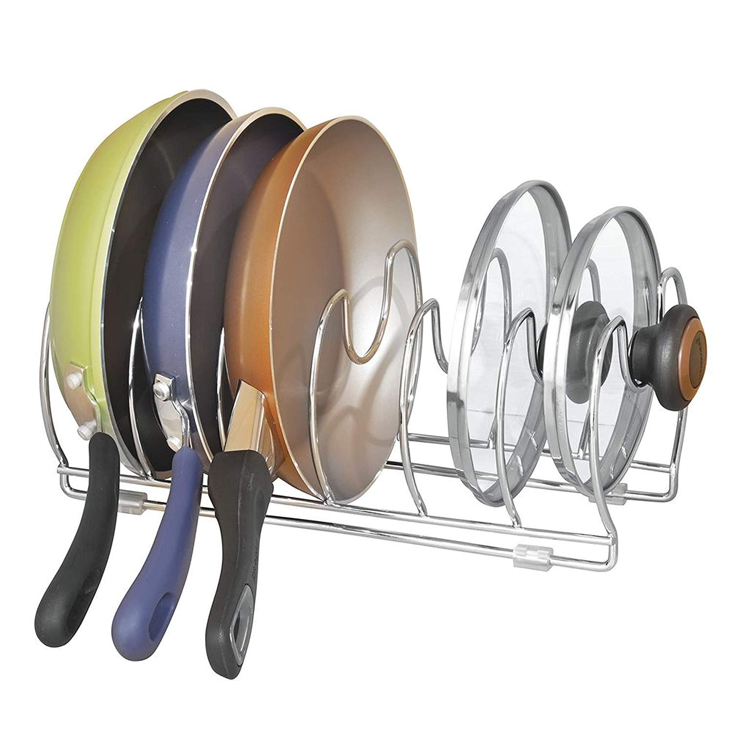 iDesign InterDesign Kitchen Cabinet Storage Skillets, Pans-13, Chrome Classico Cookware 13, 33.5 x 16.1 x 13.13 cm, Pan Organize