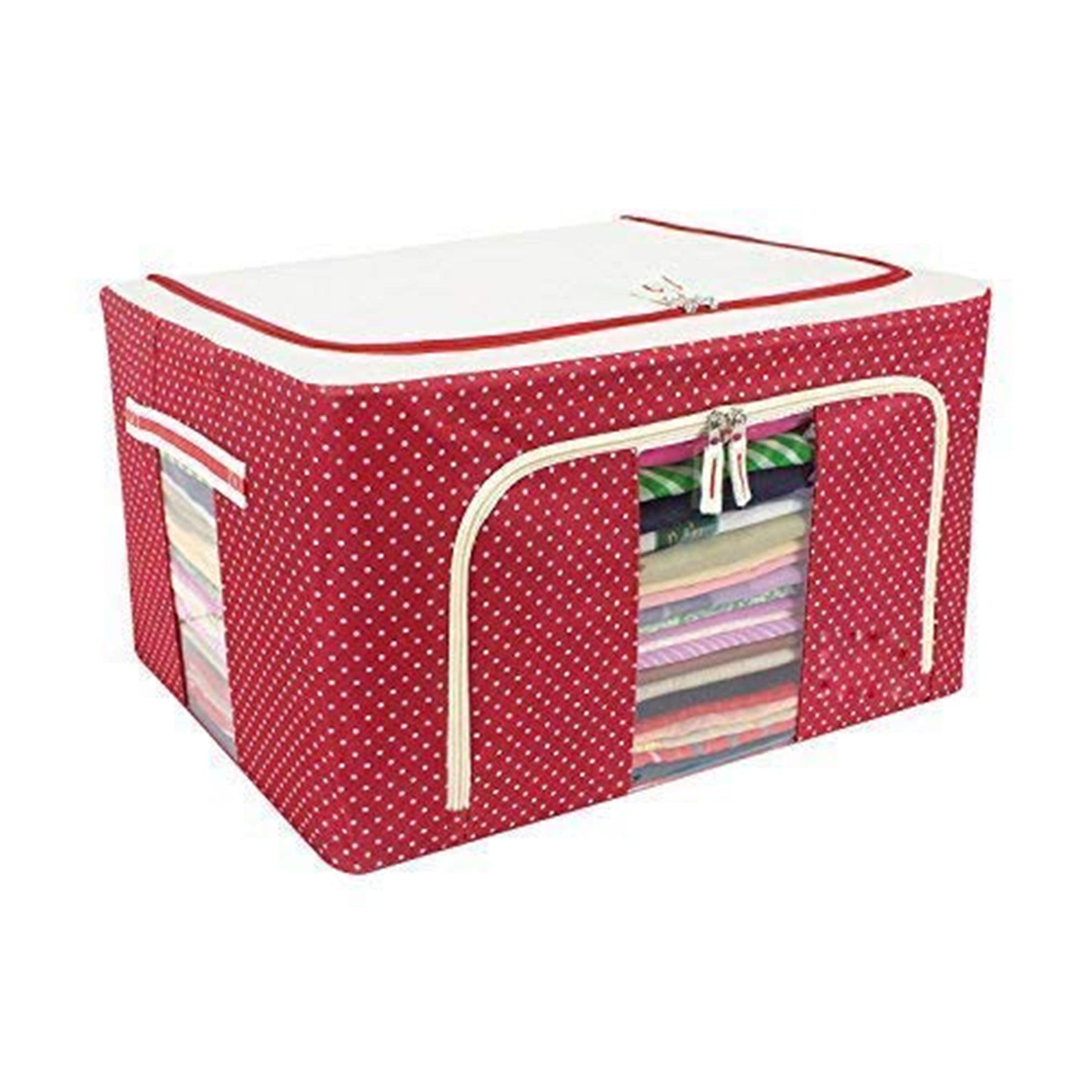 Gravino 66 L Wardrobe Living Box  Storage Boxes For Clothes, Blanket Cover Bag, Steel Frame Storage Box,Clothes Rack & Folding 
