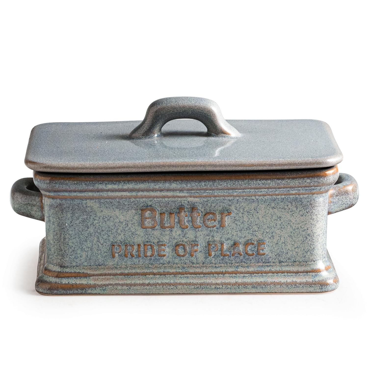 Zoeeker Butter Dish with Lid, Ceramic Butter Holder Container Large Butter Dish for Countertop Farmhouse Mothers Day Kitchen De