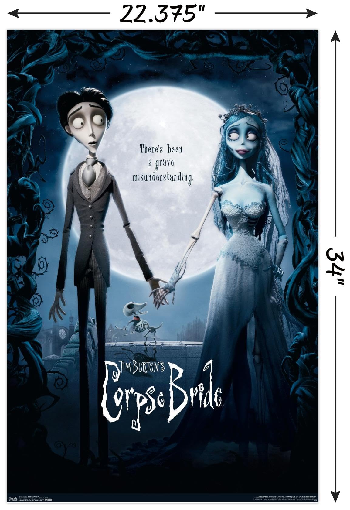 Trends International Tim Burton'S The Corpse Bride - One Sheet Wall Poster, 22.37'' X 34.00'', Poster & Clip Bundle