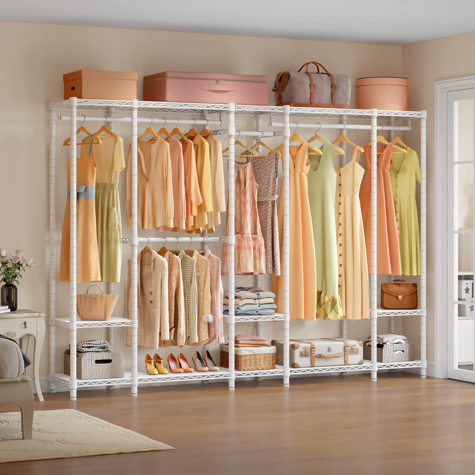 Vipek V50I Extra Large Portable Closet Rack Bedroom Armoire Freestanding Wardrobe Closet, Heavy Duty Multi-Functional Metal Clot