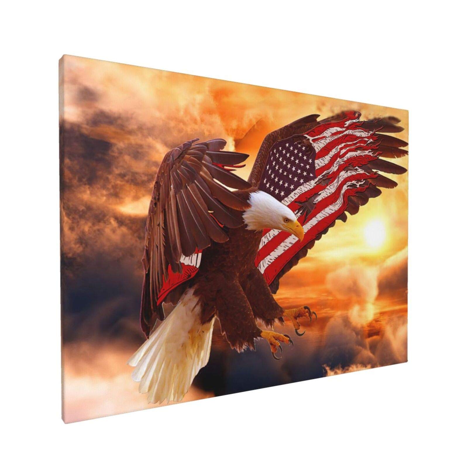 American Bald Eagle Wall Art Flying Eagle Canvas Prints Patriotic Concept Picture Inspiring Motivational Posters Modern Home Art