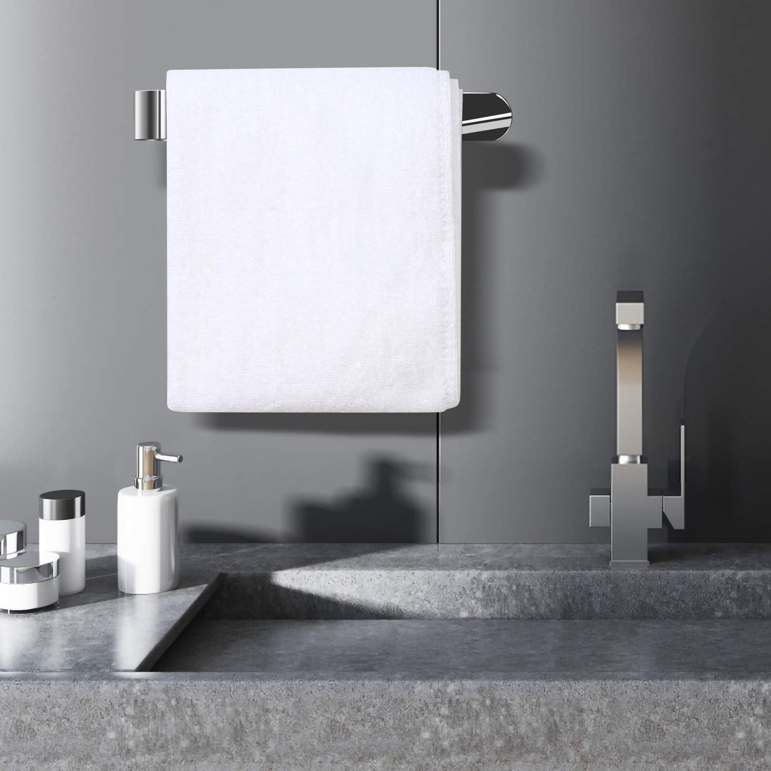 Houseaid Self Adhesive Hand Towel Holder For Bathroom, Stainless Steel Adhesive Towel Bar, No Drilling Modern Hand Towel Hanger,