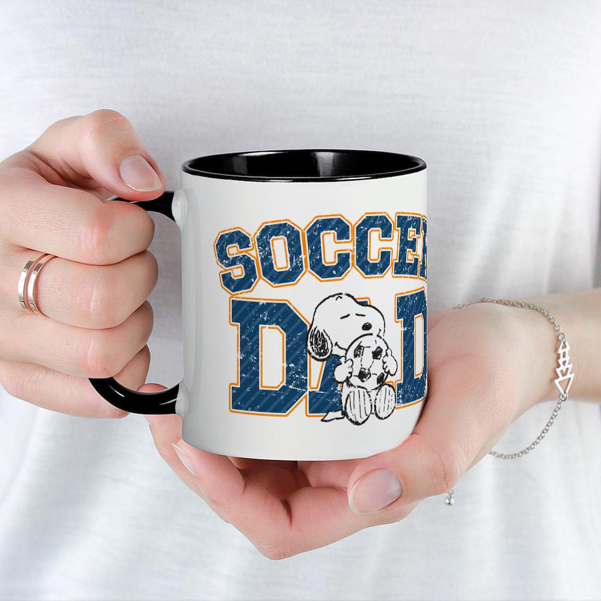 CafePress Snoopy Soccer Dad Mug 11 oz (325 ml) Ceramic Coffee Mug