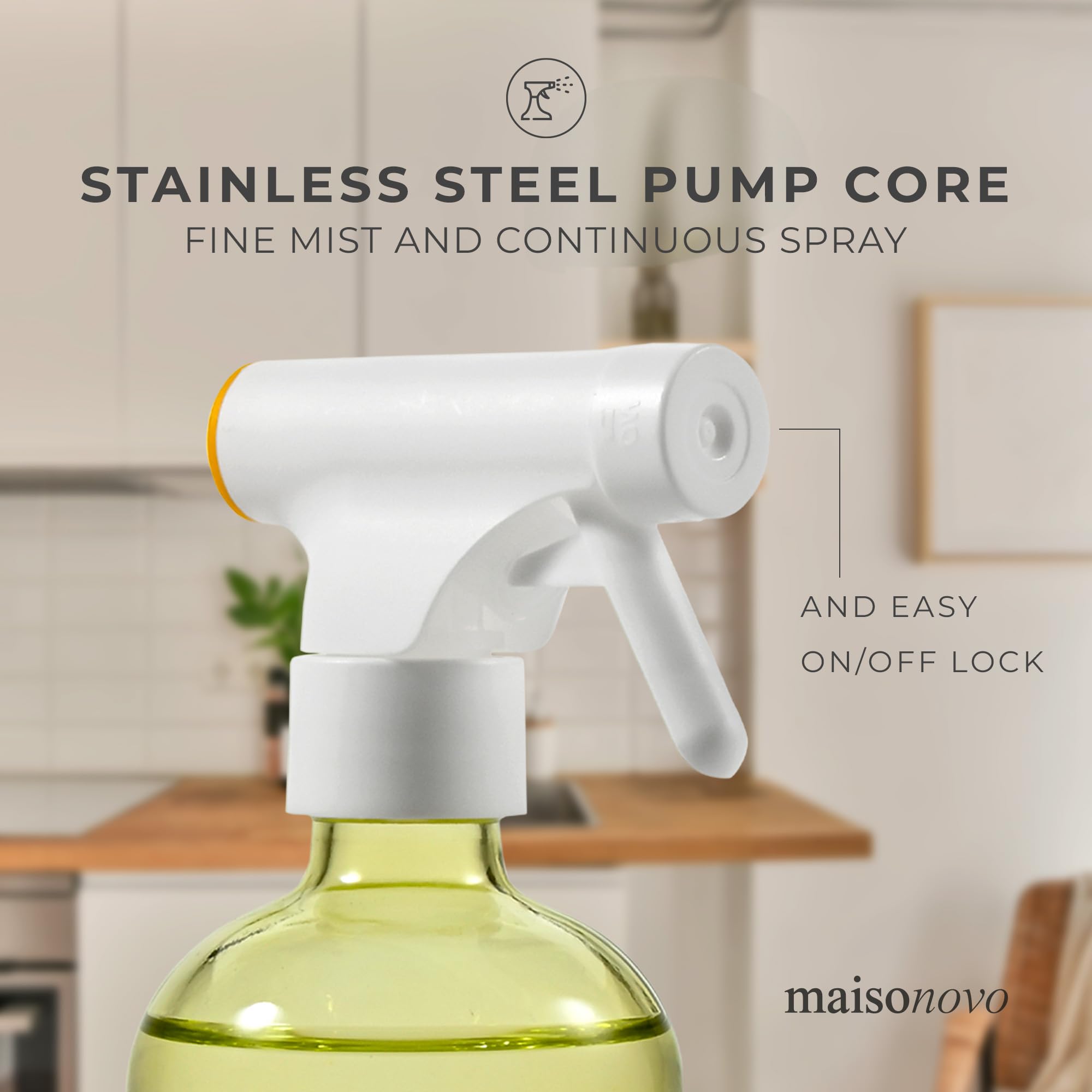 Maisonovo Kitchen Spray Bottle | 16.9 Fl Oz Yellow X 2 With 16 Labels
