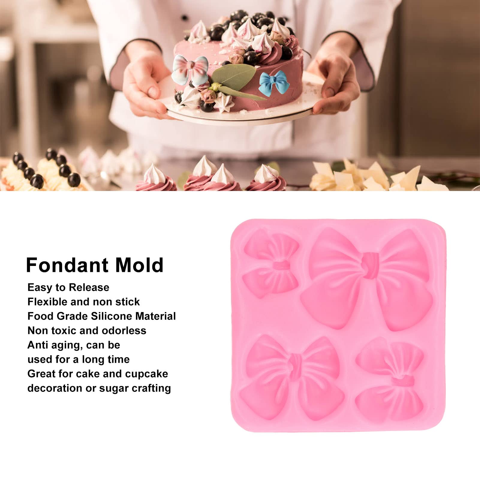Bows Soap, 3D Silicone Mat Chocolate Cake Fondant Baking Making Clay Ice Diy Hard Gummy Cube Tray Set Decoration Handmade Craft