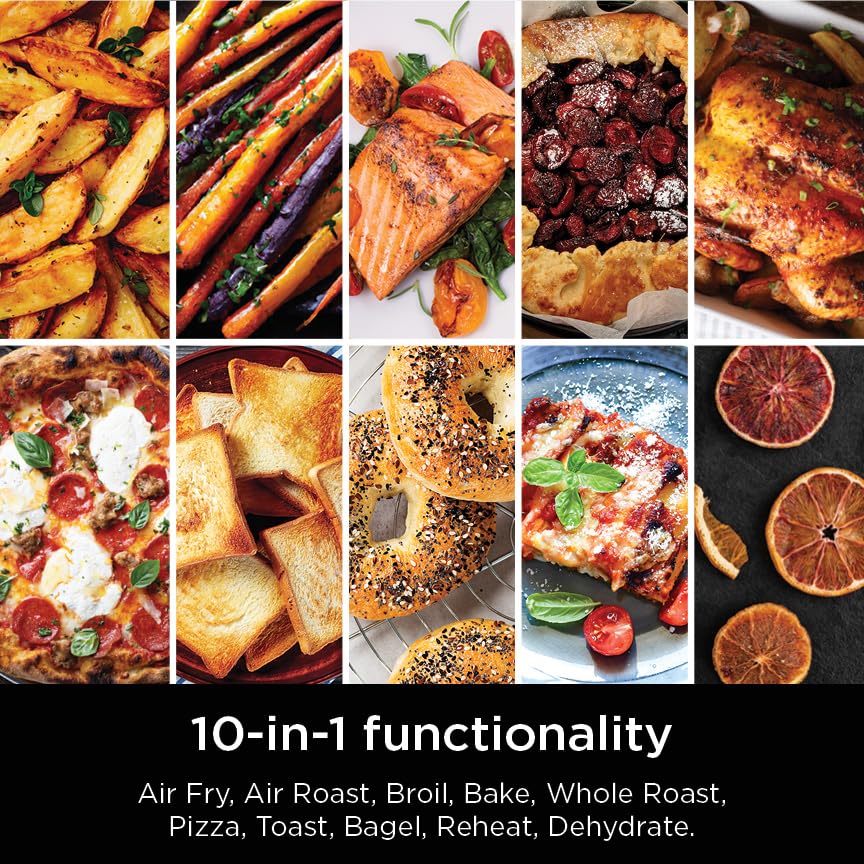 Ninja 10-in-1 Air Fry Digital Countertop Oven with Pro Cook Thermometer, Stainless Steel, Model DT551, 1800 Watts
