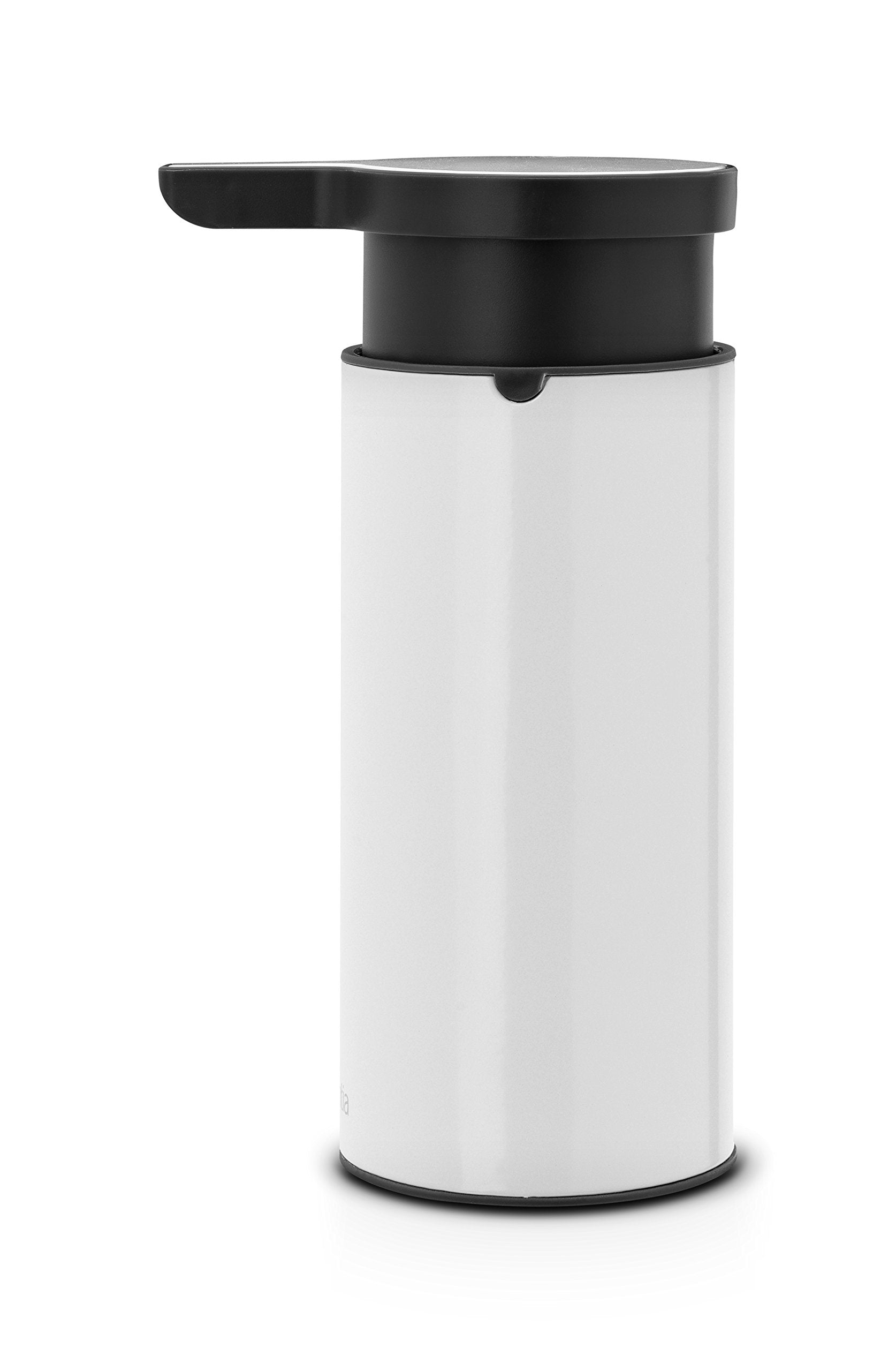 Brabantia Soap Dispenser 6.7Oz (White) Handwash, Lotion, Shampoo Pump For Bathroom/Kitchen - Easy Refill, Easy Clean