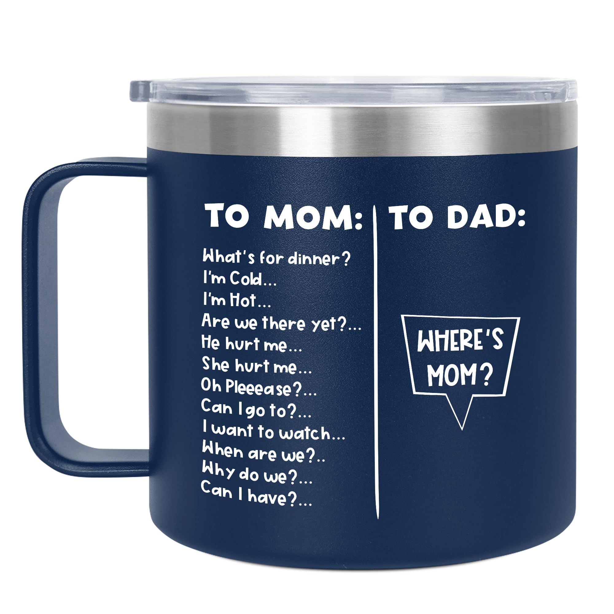 AXIARA Father s Day Gifts for Dad - 14 oz Stainless Steel Insulated Coffee Mug with Lid - Funny Birthday Gifts for Mom, Dad Birt