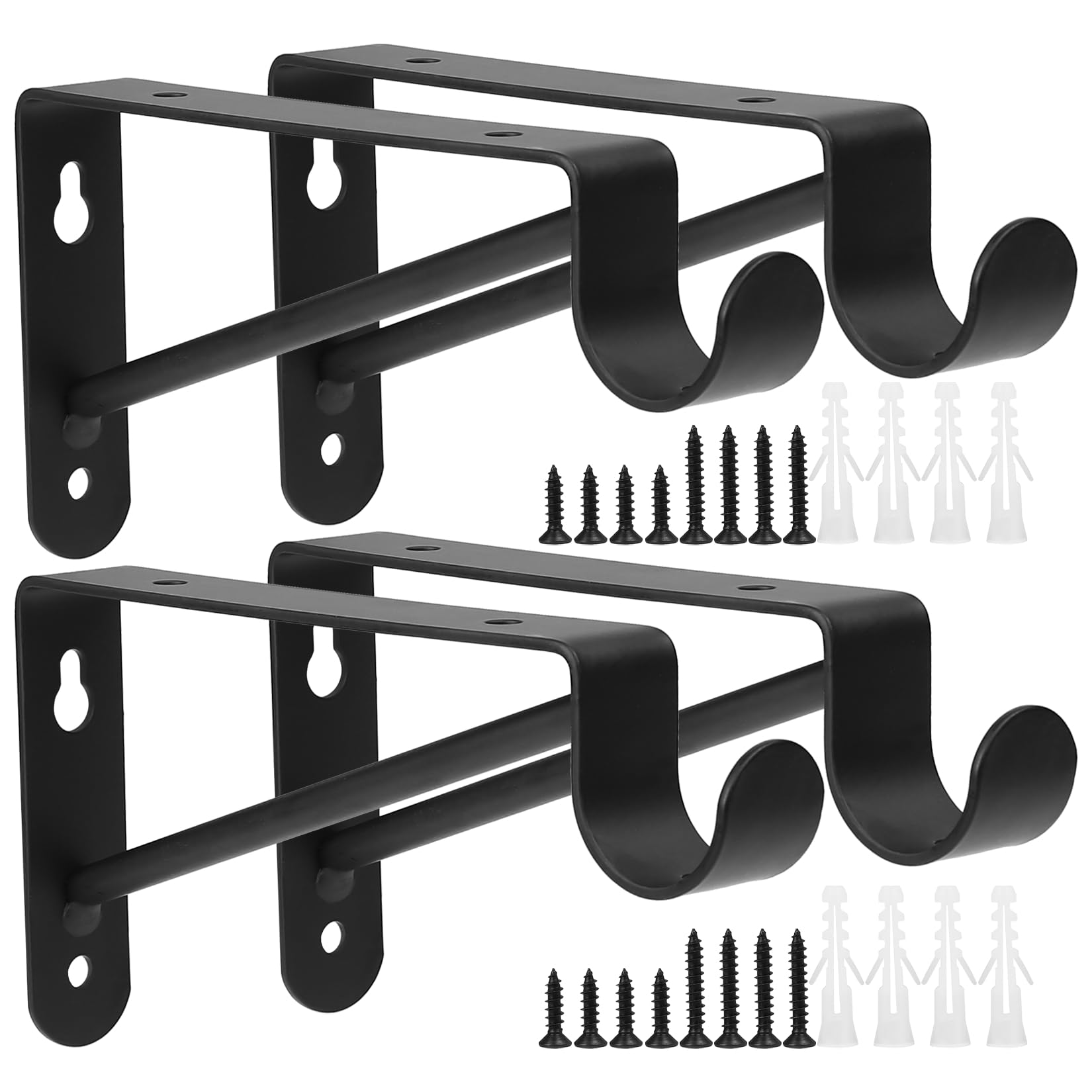 Small Shelf And Rod Brackets, 4 Pcs Closet Shelf & Rod Brackets Wall Mounted 5.9 Inches, Heavy Duty Closet Shelf Brackets, Close