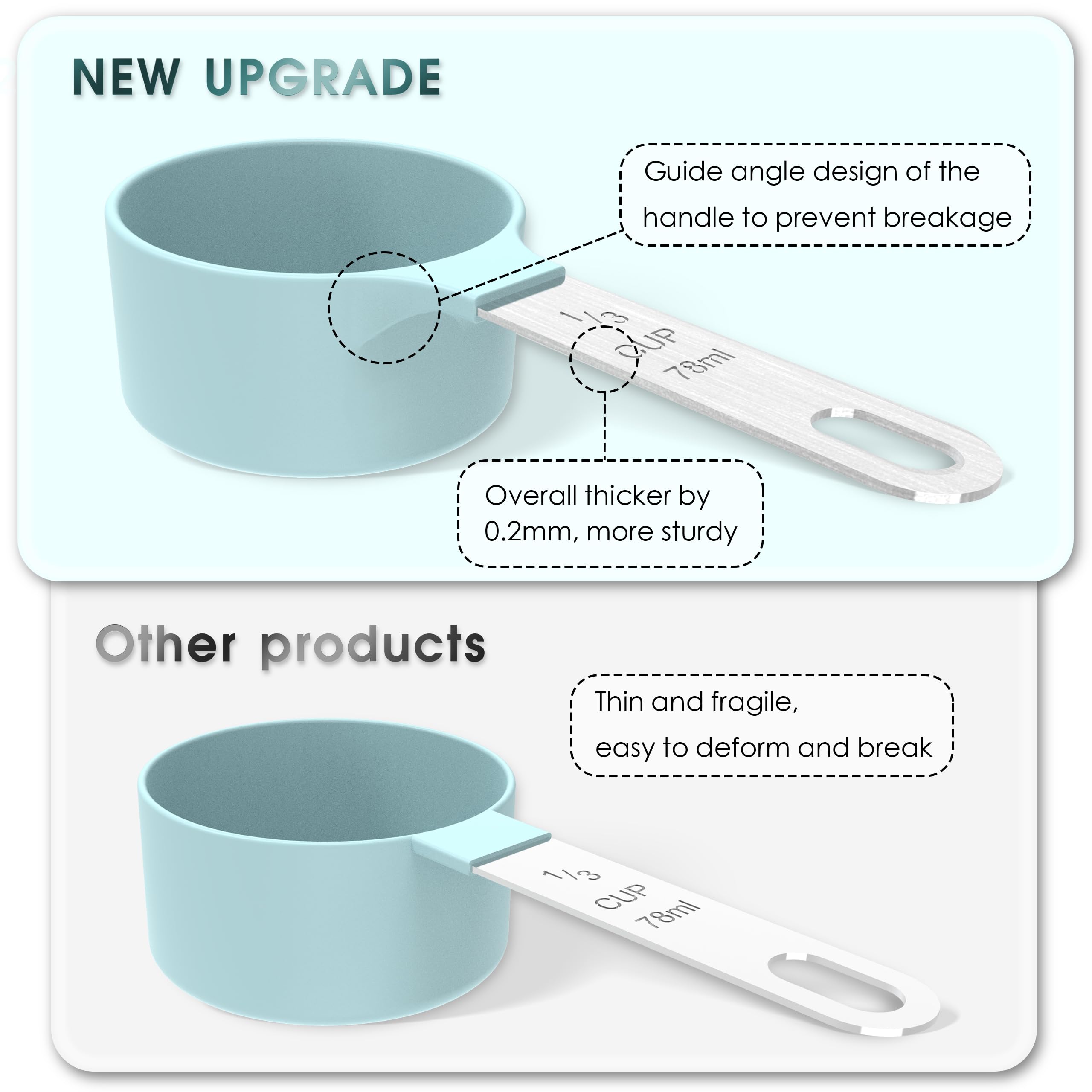 Tiluck Measuring Cups & Spoons Set, Stackable Cups And Spoons, Nesting Measure Cups With Stainless Steel Handle, Kitchen Gadgets