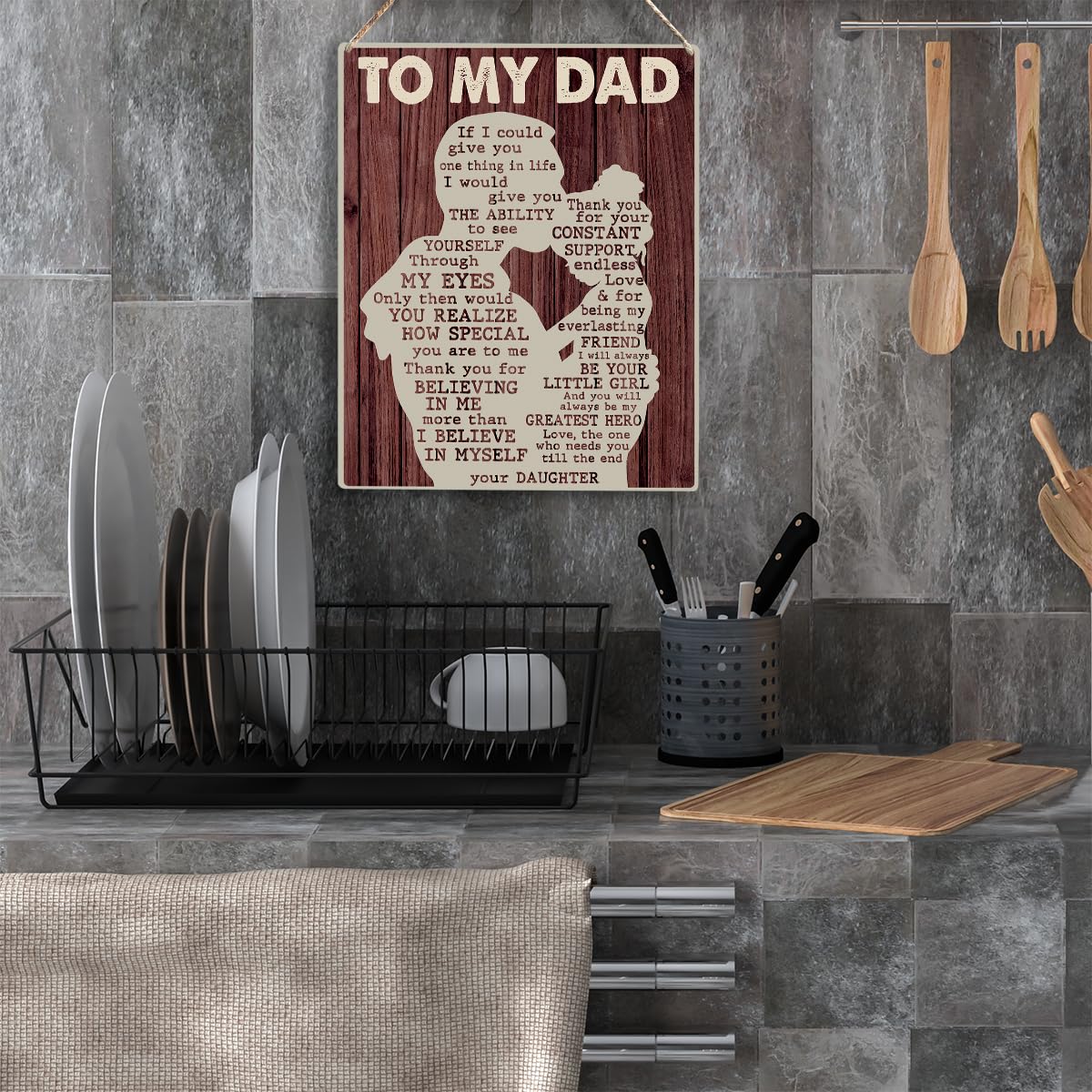 Gifts for Dad Fathers Day Gifts, Birthday Gifts for Dad, Dad Gifts from Daughter Anniversary Fathers Day Thanksgiving Wooden H