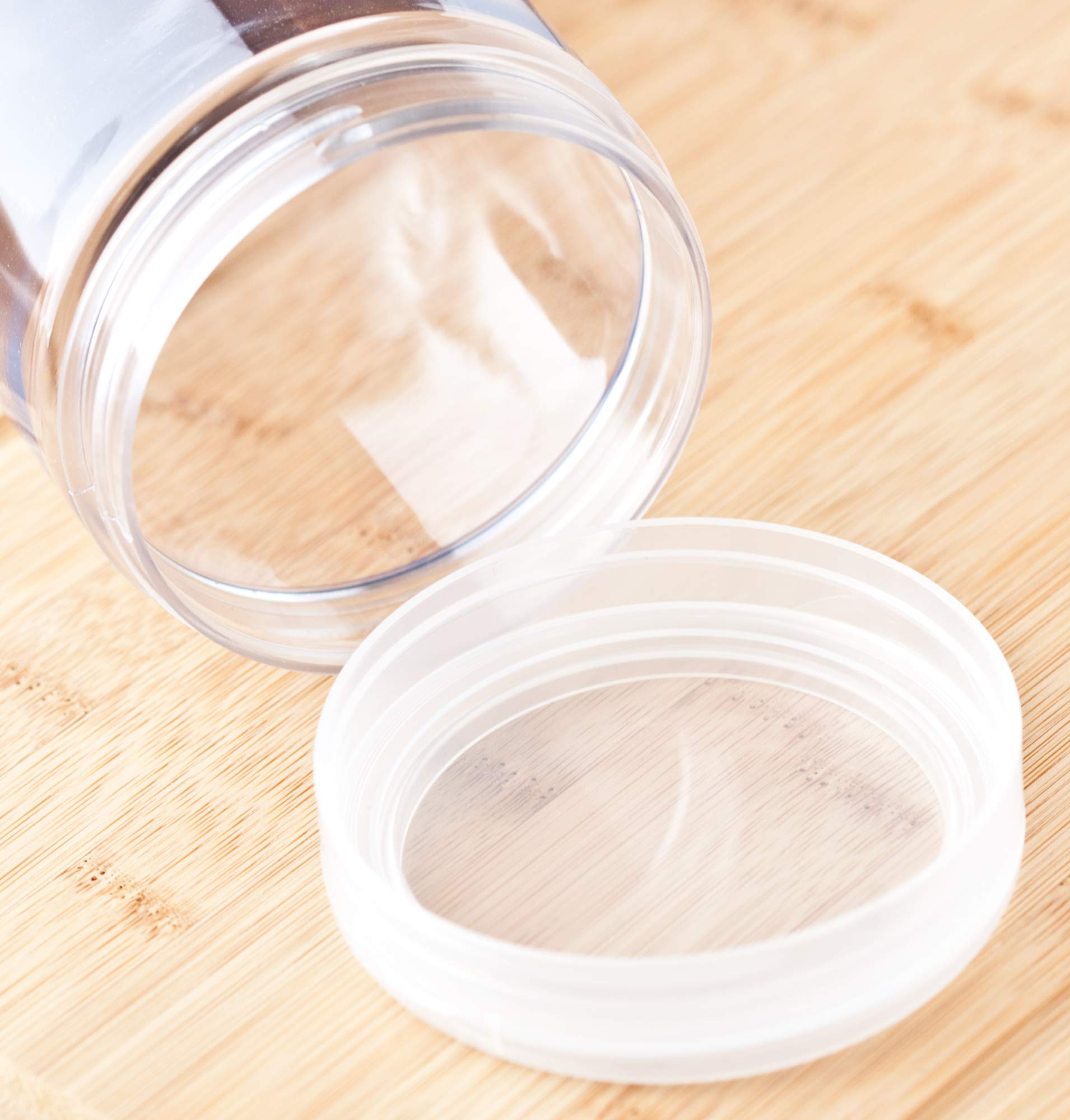Clear Large 16 Oz Pet Plastic (Bpa Free) Refillable Jar With Clear Natural Flip Top Cap - (6 Pack)