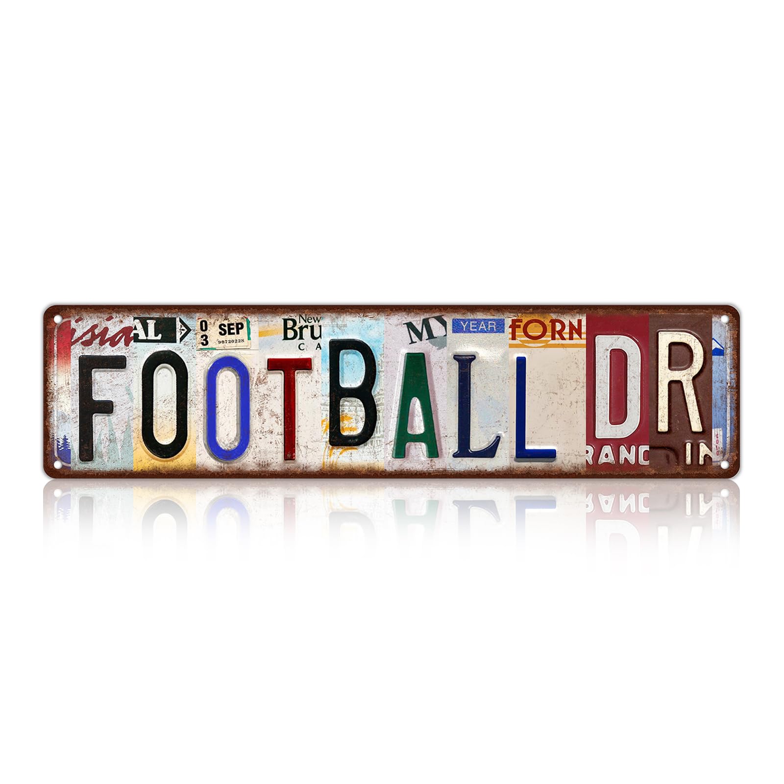 Vintage Football Dr Wall Decor Street Signs Home Bar Coffee Metal Tin Signs 16 x 4 Inches
