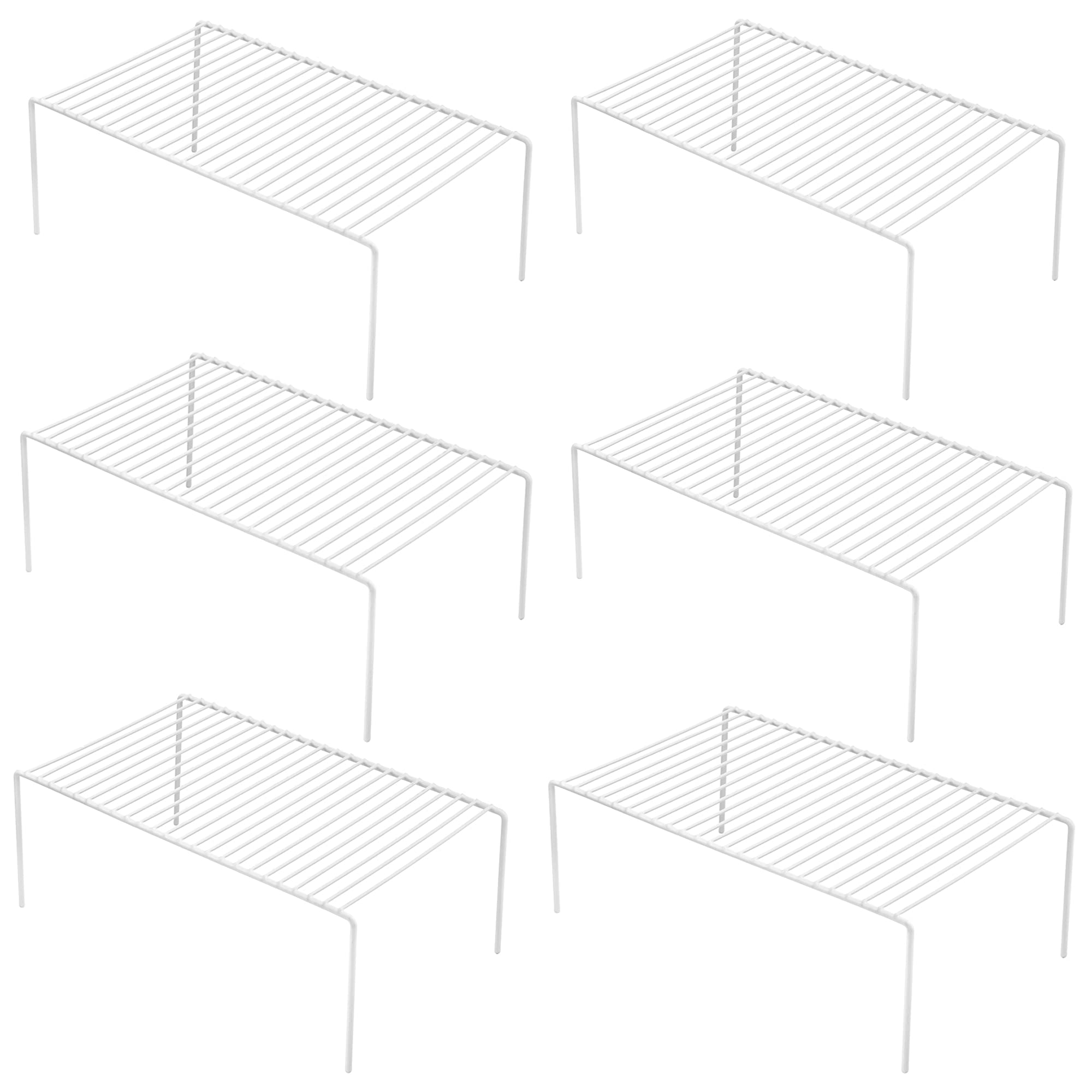 Ipegtop Set Of 6 Large (15.7 X 9.4 Inch) Kitchen Cabinet Organizer Shelf, Wire Freezer Storage Shelves Rack, Rustproof Steel Met