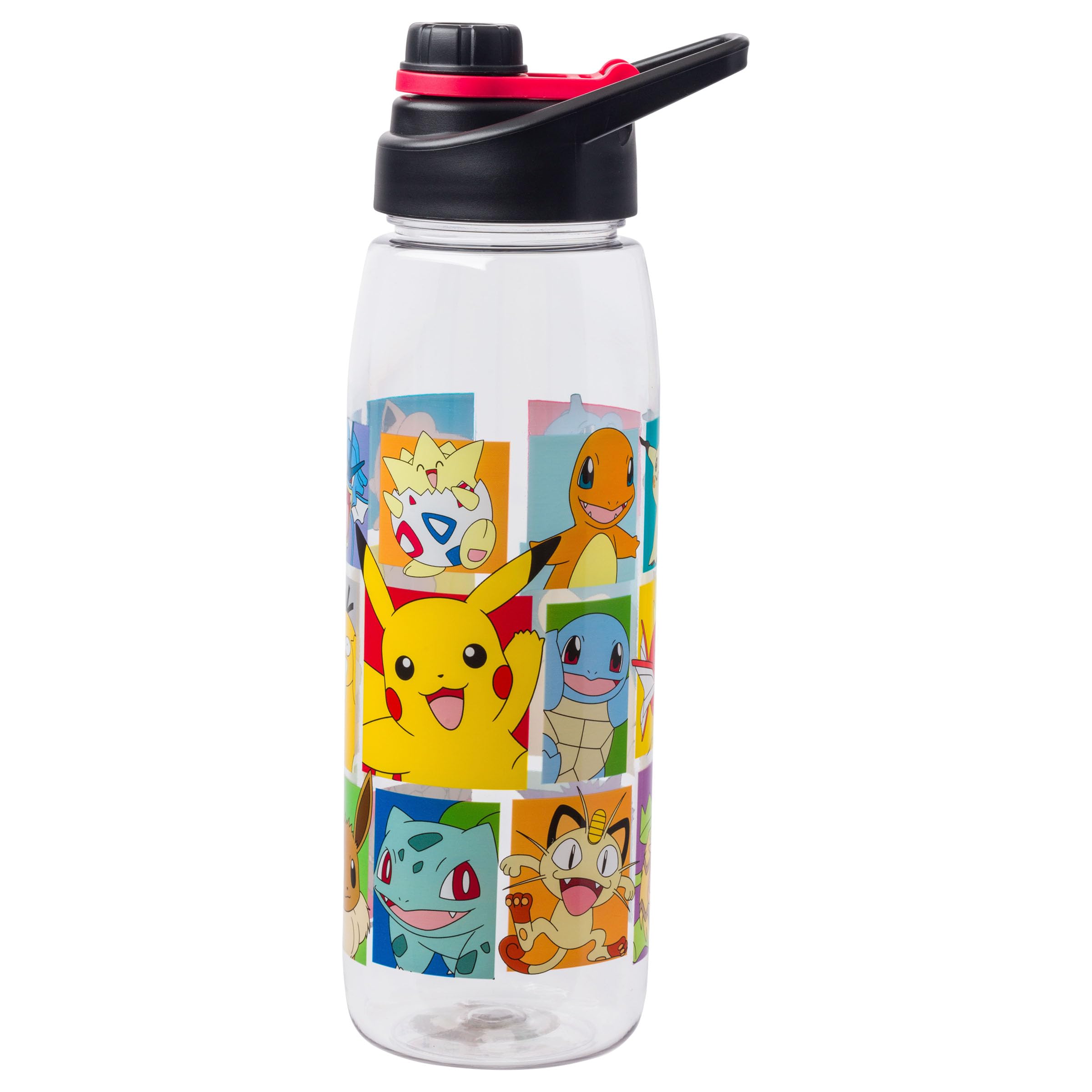 Silver Buffalo Pokemon Grid Color Blocks Water Bottle With Screw Lid, 28 Ounces