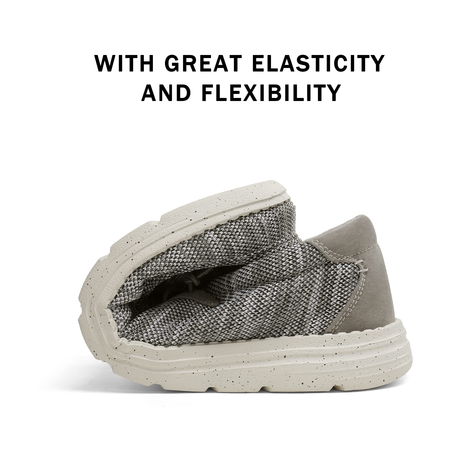 Bruno Marc Mens Breeze Slip-On Stretch Loafers Casual Shoes Lightweight Comfortable Boat Shoe 10,Splice Grey,Size 12 Us