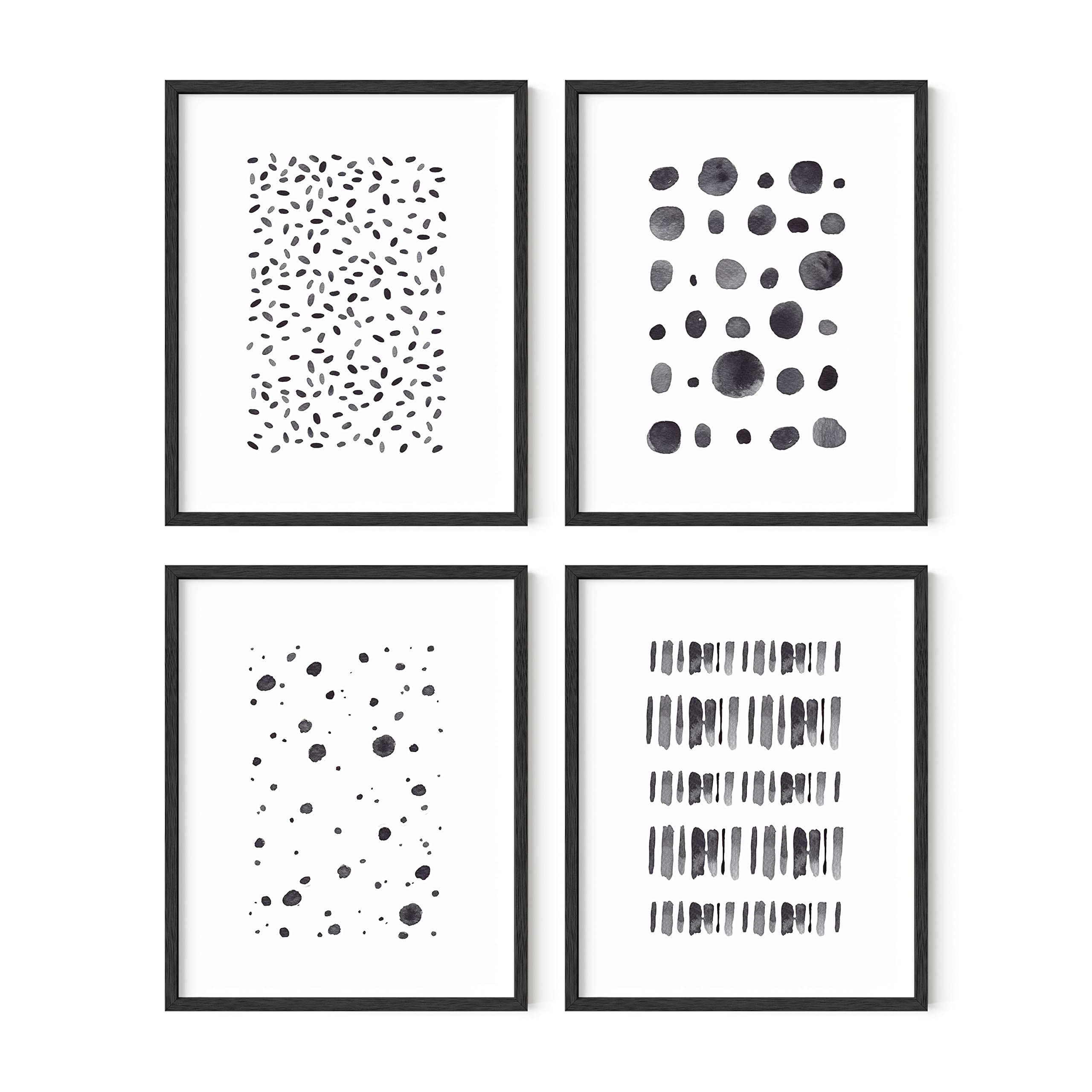 HAUS AND HUES Abstract Artwork for Walls | Wall Art for Living Room Black and White Wall Decor (8x10 UNFRAMED)