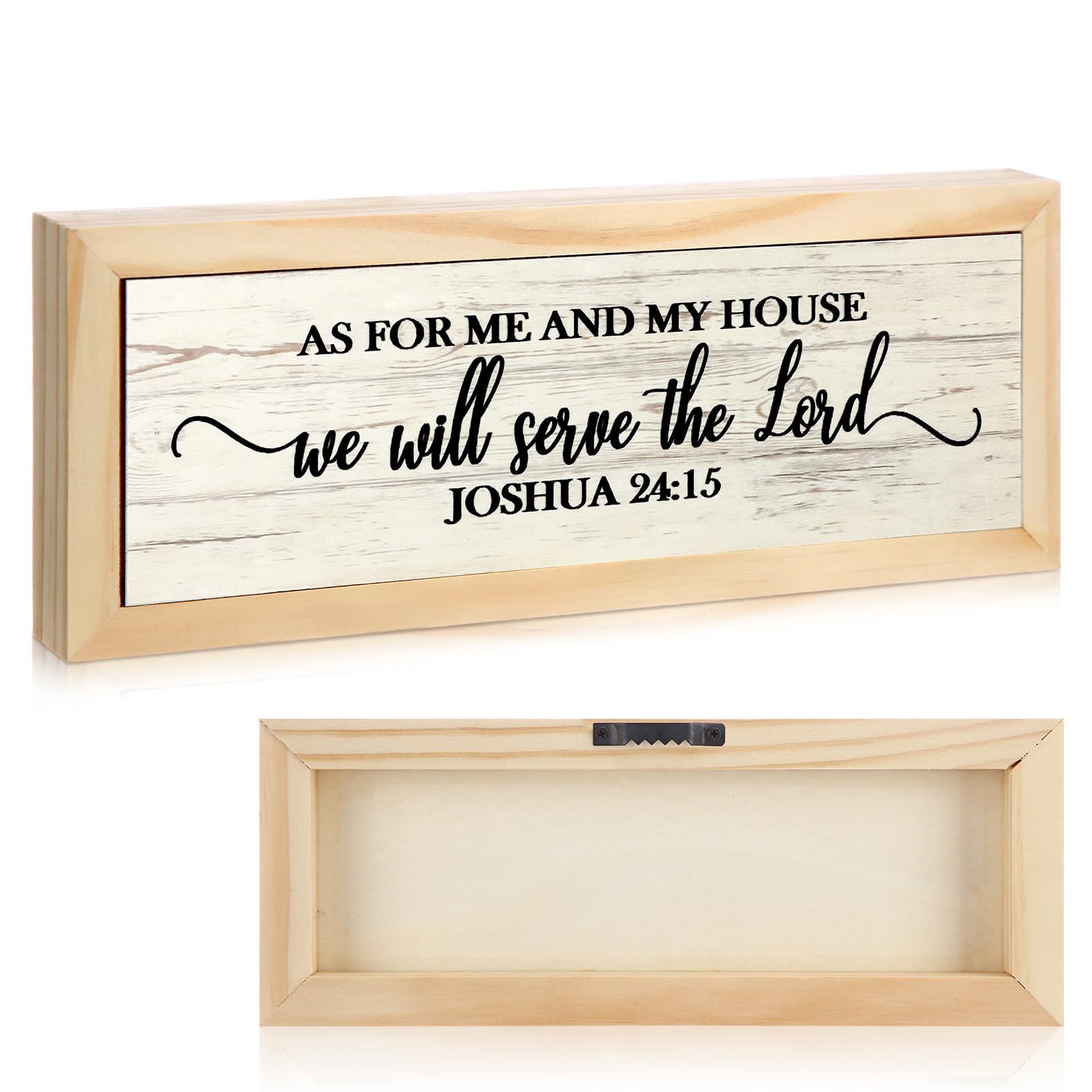 Jetec Farmhouse Bible Verse Scripture Wall Signs, As for Me and My House We Will Serve the Lord Wooden Plaque Decor for Church H