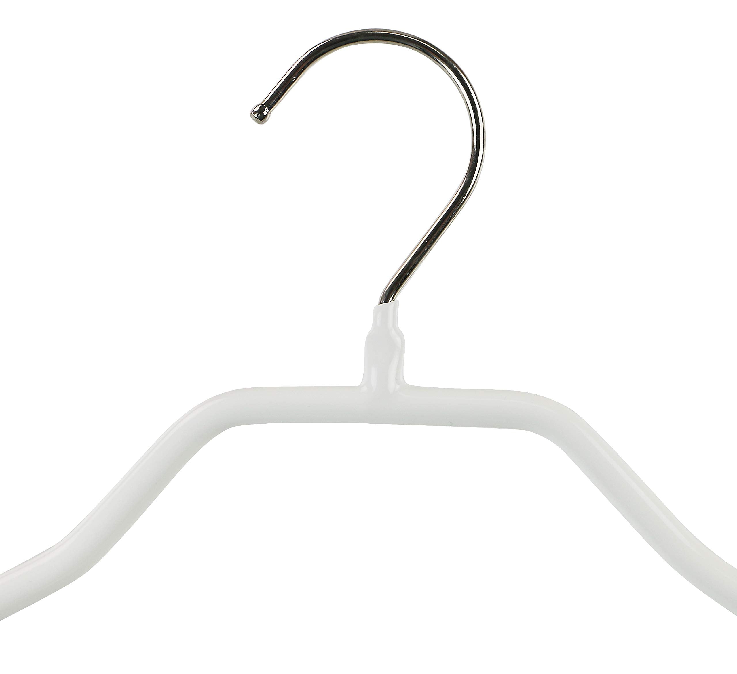 MAWA BodyForm Non-Slip Clothes Hanger Set of 2 for Jackets and Coats, 16.5", White, Model 42/L
