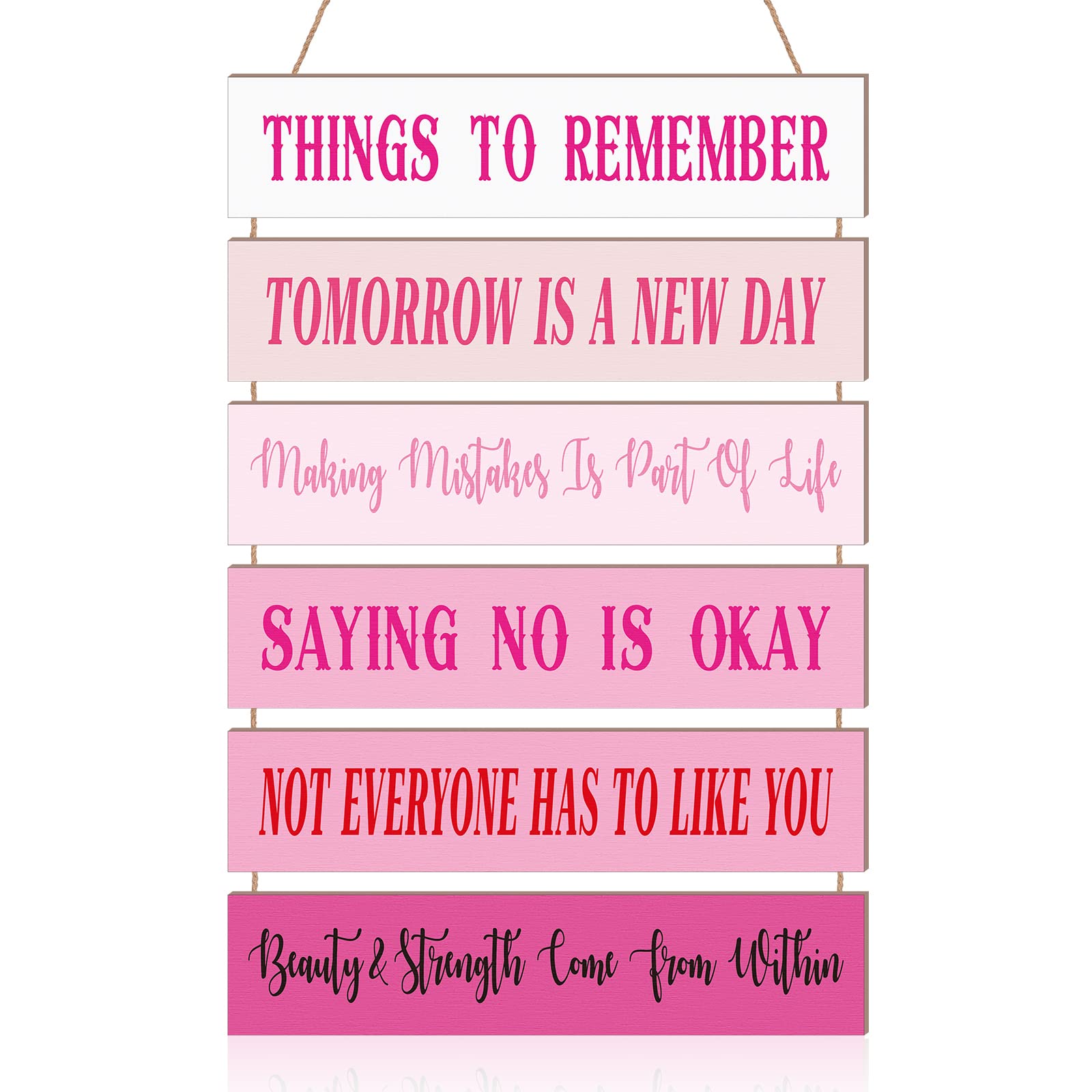 Pinkunn Inspirational Wall Art Sage Green Pink Positive Quotes Wall Decor Cute Preppy Wooden Wall Sign Uplifting Encouragement G