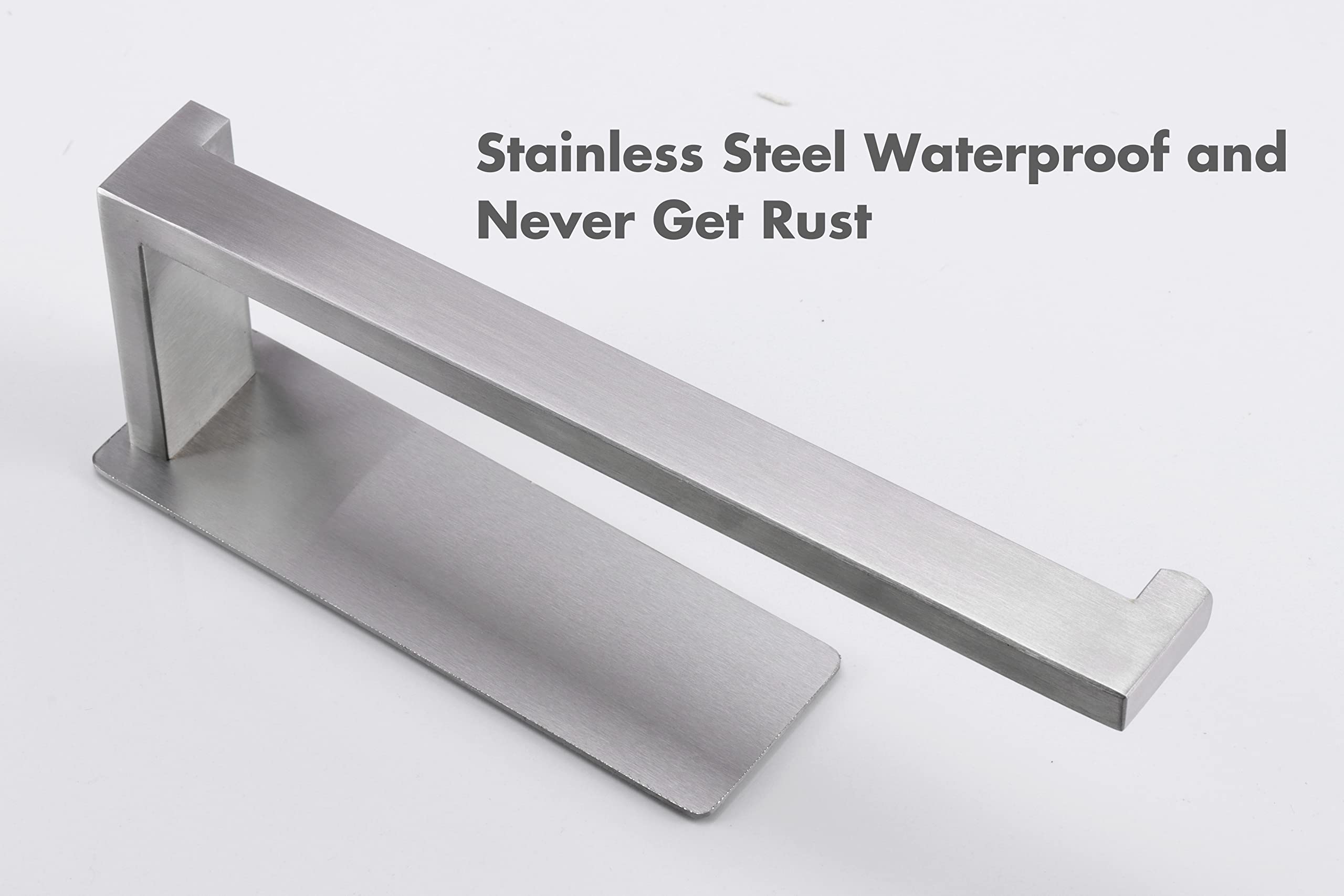 Vanloory Hand Towel Holder  Strong Self Adhesive Hand Towel Ring  Thicken SUS304 Stainless Steel Hand Towel Bar/Rack  No Drilling Modern Hand Towel Hanger (Brushed Nickel  9 in)