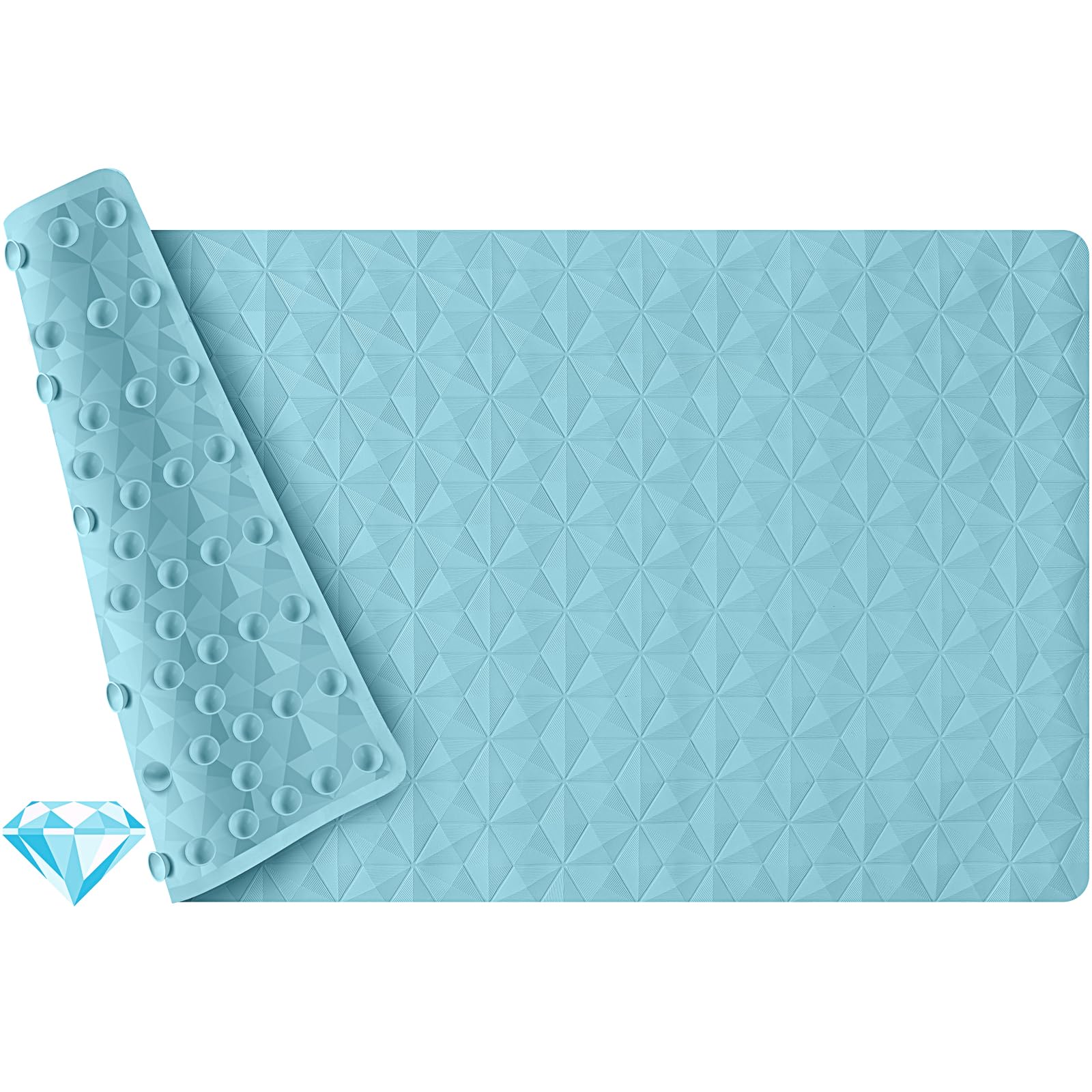 Wrisin Non Slip Bathtub Mat For Bath Tub Shower - Natural Rubber Mat With 241 Suction Cups - Soft Bathroom Safety Mat - Unique D