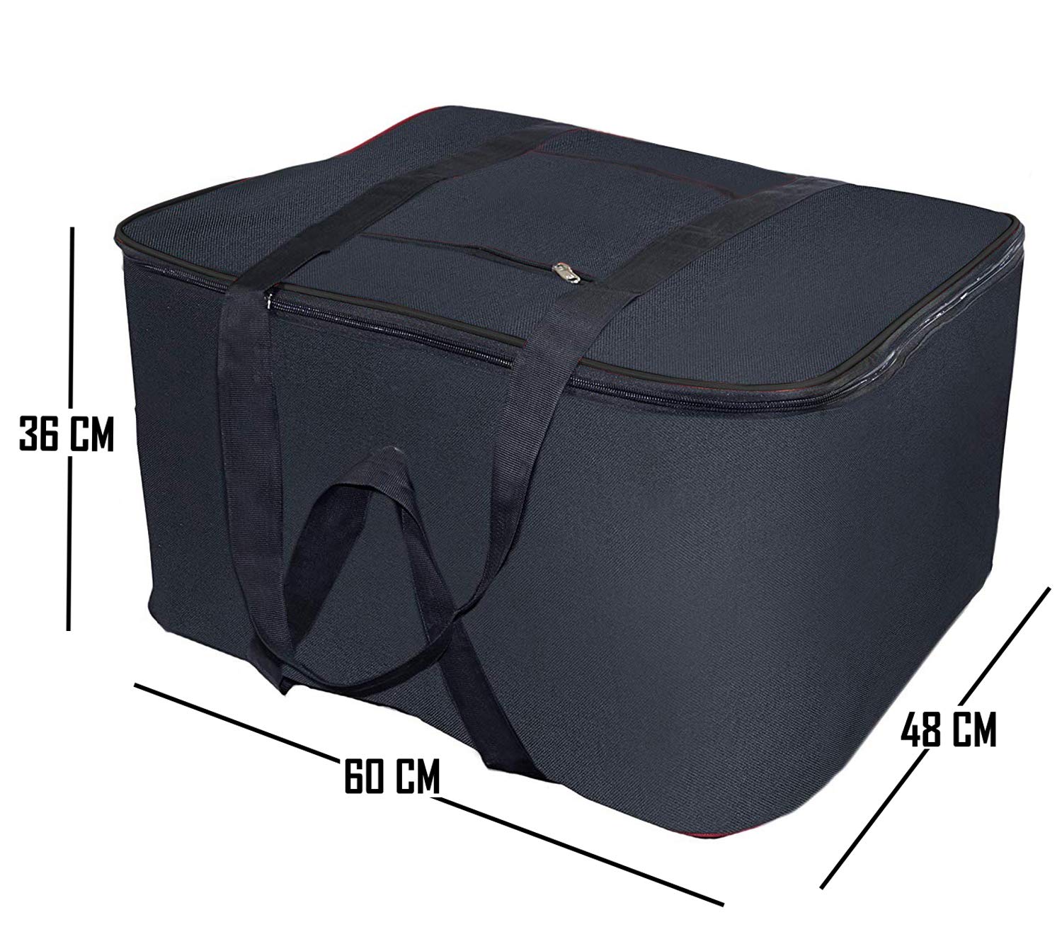 Kuber Industries Rexine Jumbo Underbed Moisture Proof Storage Bag with Zipper Closure and Handle (Black) -CTKTC05690