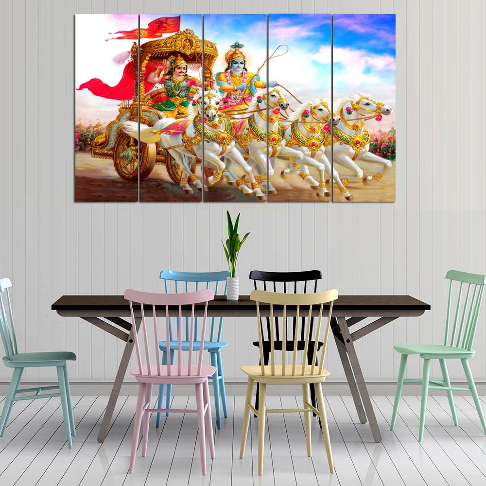 Maxstone Improve Your Place Wall Painting Digital Multiple Pannal (Multicolour, 60 X 30 Inch) Vynl, Sparkle Effects,Wall Paintin