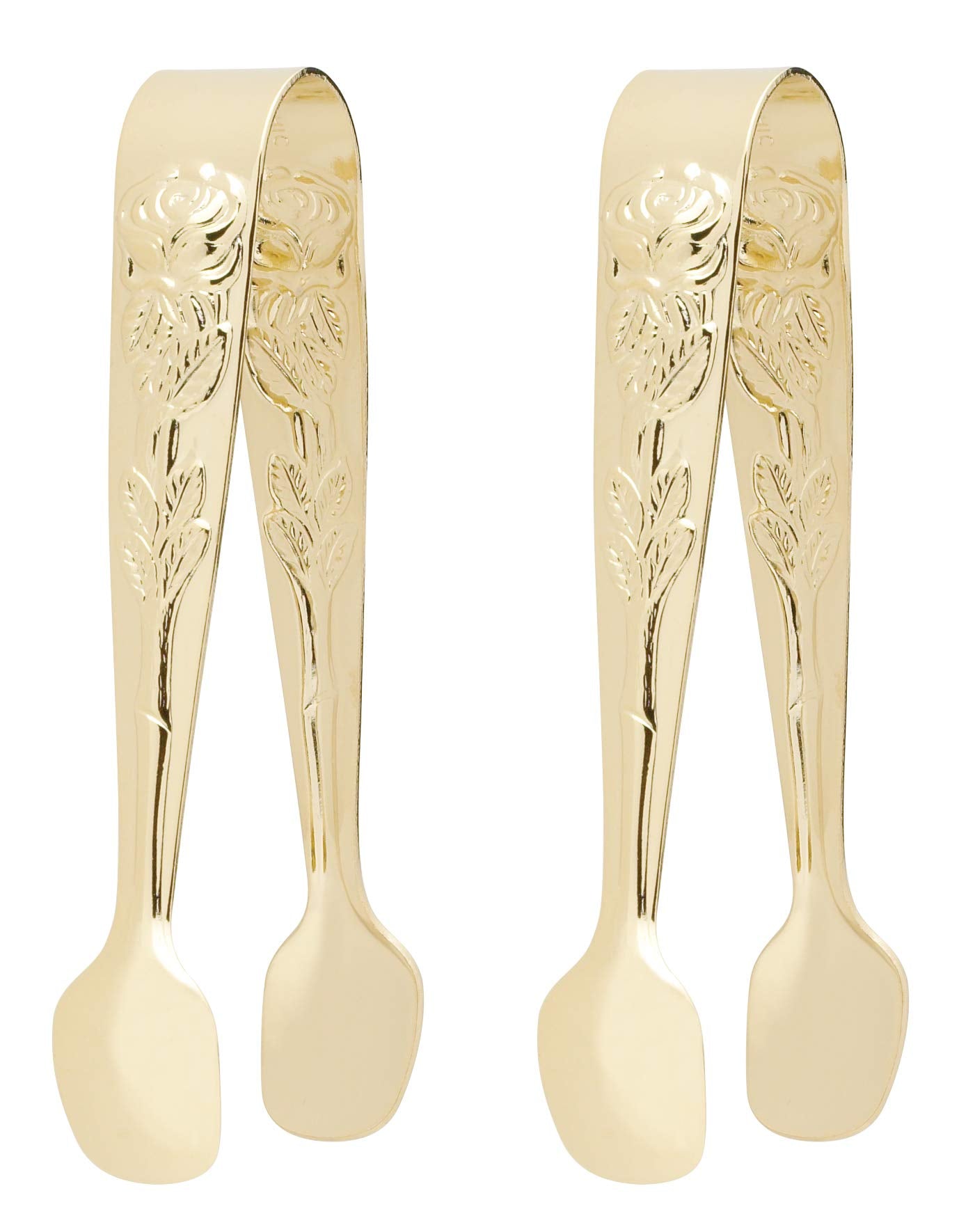 Fino Rose Sugar Tong, Gold-Plated Japanese Stainless Steel, Set Of 2