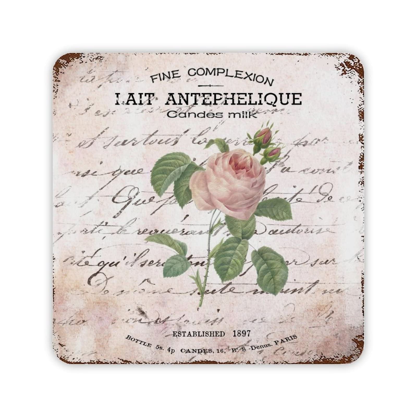 French Bouquet Pink Quote Vintage Metal Tin Sign Metal Tin Retro Sign Vintage Flowers Art Print Vintage Pub Wall Home Art Kitche