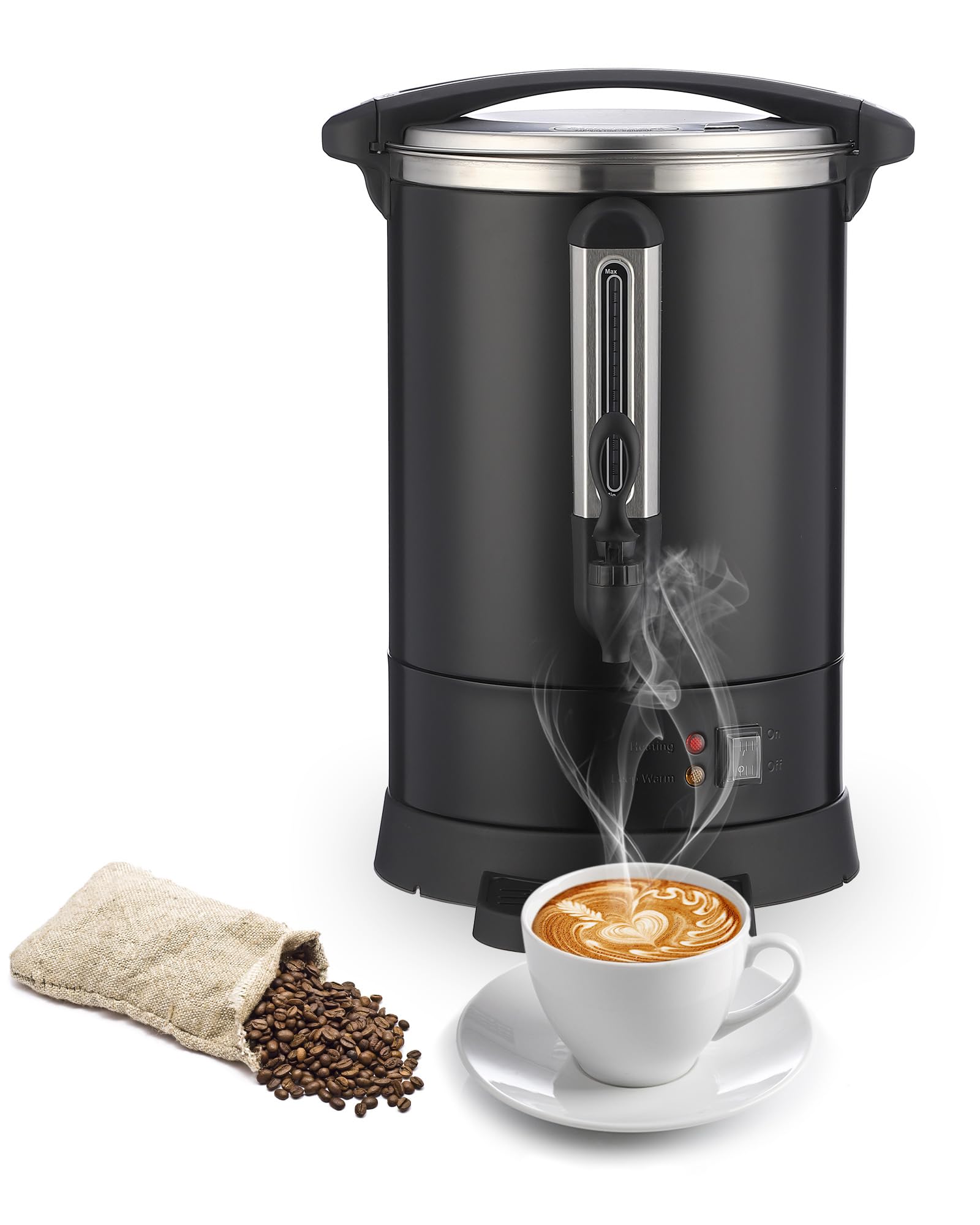 Garvee Commercial Coffee Urn,120 Cup-18 L,Hot Water Dispenser with Percolator, Stainless Steer Hot Beverage, Easy Two Way Dispen